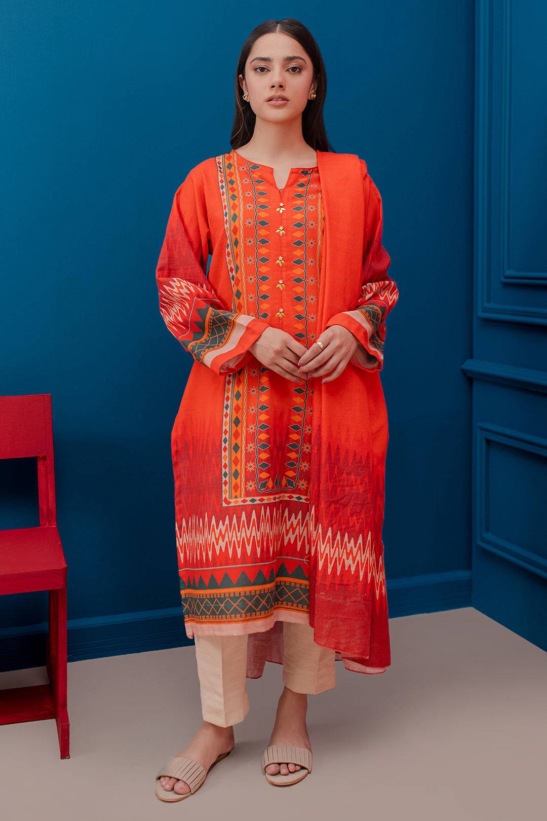 Zellbury | Winter Pret | Kurta Dupatta - 3053 by Maria Faisal - Registered Vendor of : Zellbury Women - type : Essential Pret - 100% original wedding dresses
