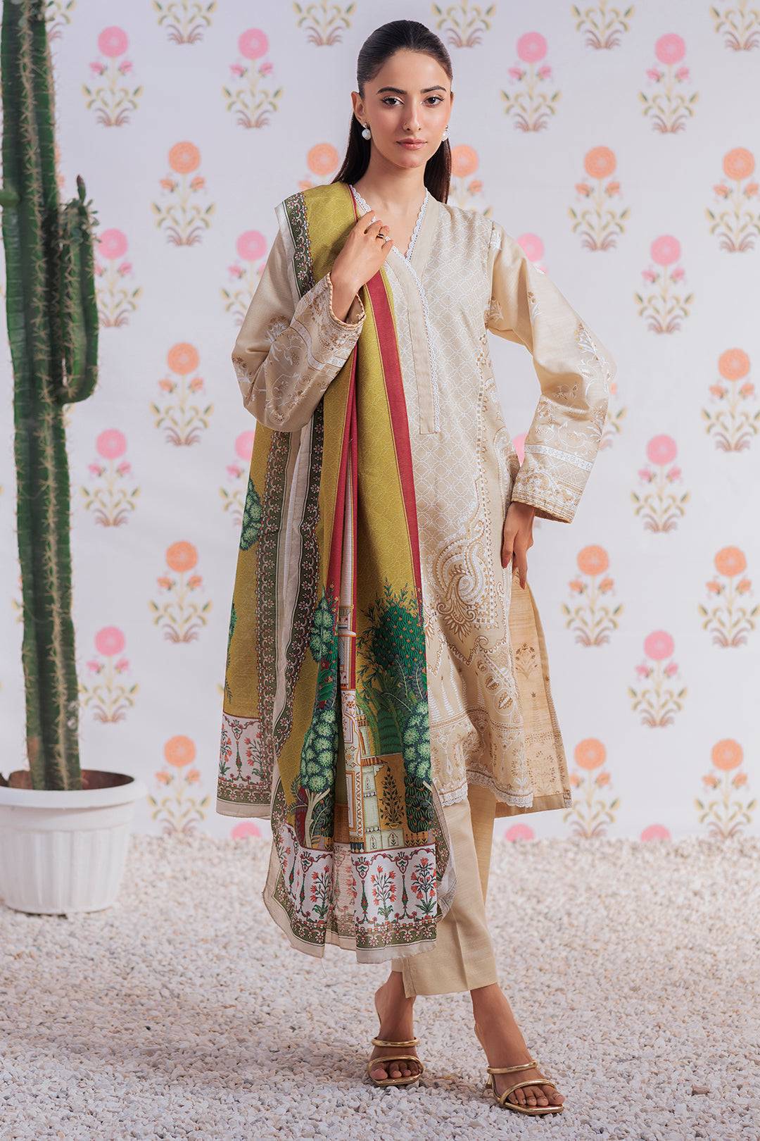 Zellbury | Winter Pret | Embroidered Kurta Dupatta Trouser - 2950 by Maria Faisal - Registered Vendor of : Zellbury Women - type : Essential Pret - 100% original wedding dresses