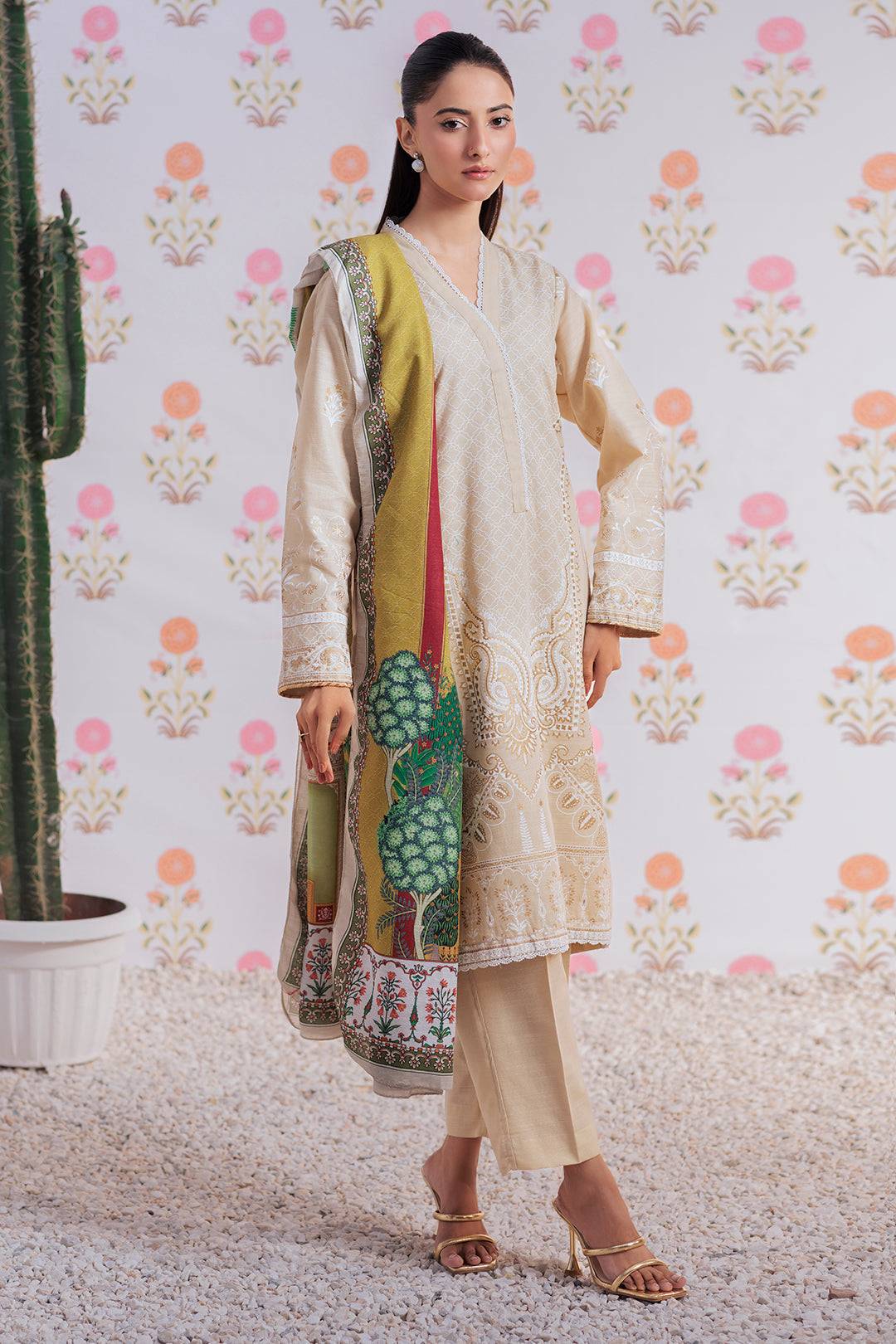Zellbury | Winter Pret | Embroidered Kurta Dupatta Trouser - 2950 by Maria Faisal - Registered Vendor of : Zellbury Women - type : Essential Pret - 100% original wedding dresses