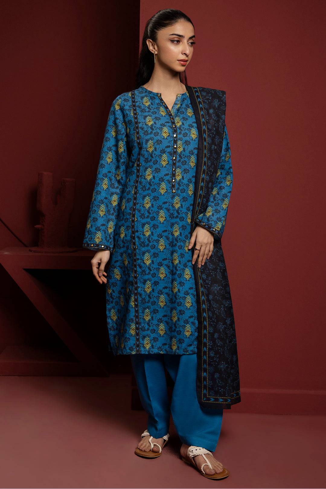 Zellbury | Winter Pret | Kurta Dupatta Trouser - 3115 by Maria Faisal - Registered Vendor of : Zellbury Women - type : Essential Pret - 100% original wedding dresses