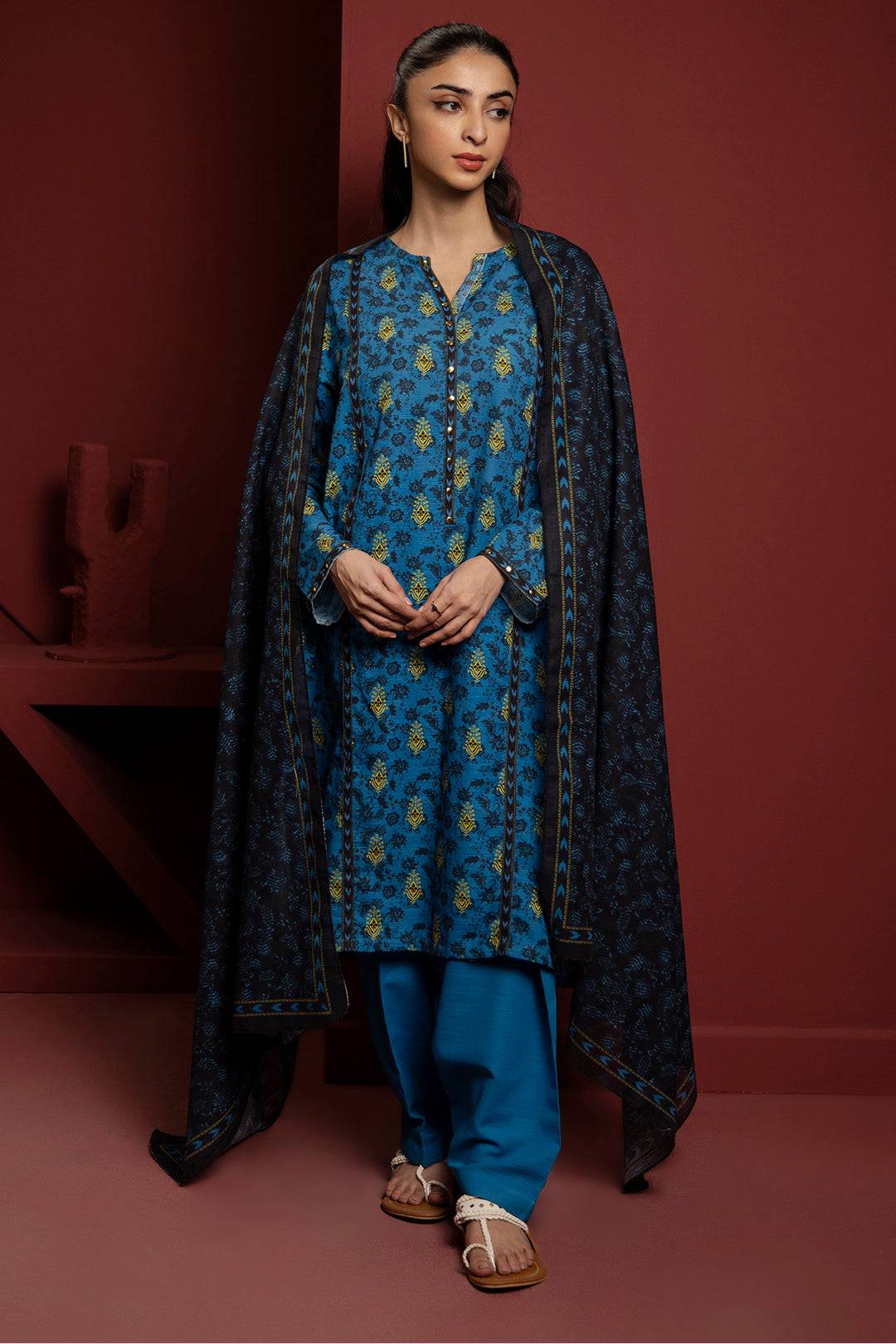 Zellbury | Winter Pret | Kurta Dupatta Trouser - 3115 by Maria Faisal - Registered Vendor of : Zellbury Women - type : Essential Pret - 100% original wedding dresses