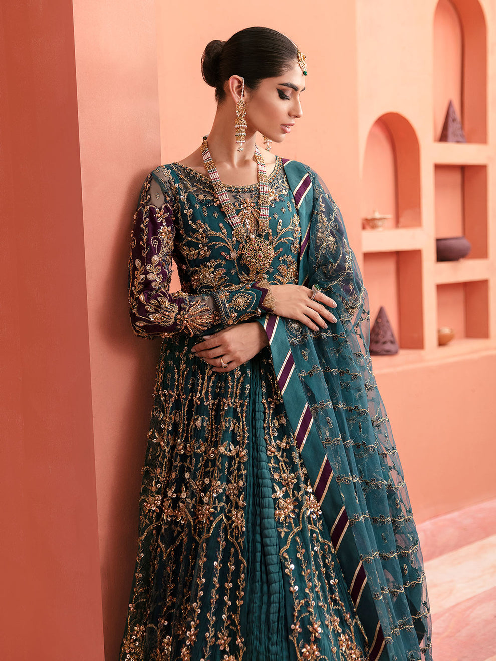 Gulaal | Wedding Formals | AYZEL GL-WS-22V1-27 (PISHWAS AND LEHNGA) - Designer Dress with Intricate embroidery and embellishments. Shop elegent wedding dress at Maria Faisal.