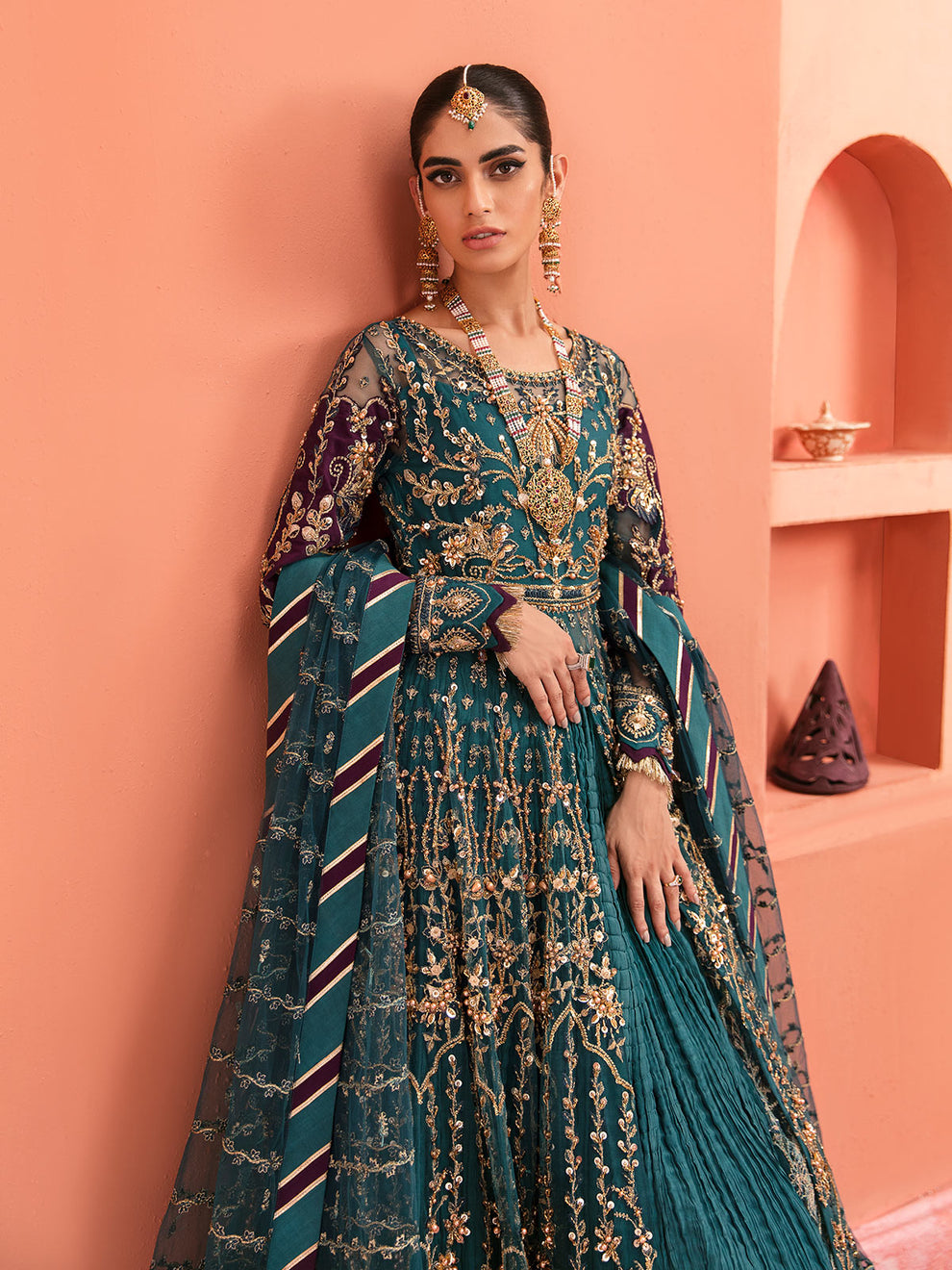 Gulaal | Wedding Formals | AYZEL GL-WS-22V1-27 (PISHWAS AND LEHNGA) - Designer Dress with Intricate embroidery and embellishments. Shop elegent wedding dress at Maria Faisal.