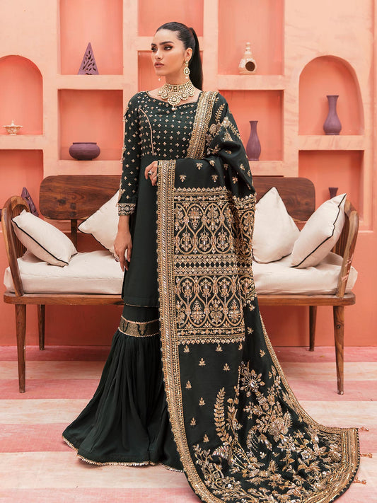 Gulaal | Wedding Formals | GL-WS-22V1-33 (SHIRT AND GHARARA) - Designer Dress with Intricate embroidery and embellishments. Shop elegent wedding dress at Maria Faisal.