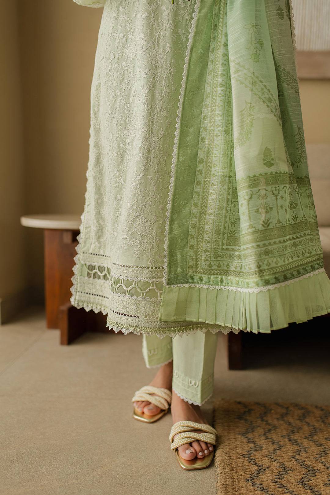 Zellbury | Unstitched 3 Piece Chikankari | Embroidered Shirt Shalwar Dupatta - 0706 by Maria Faisal - Registered Vendor of : Zellbury Women - type : Signature Unstitched - 100% original wedding dresses