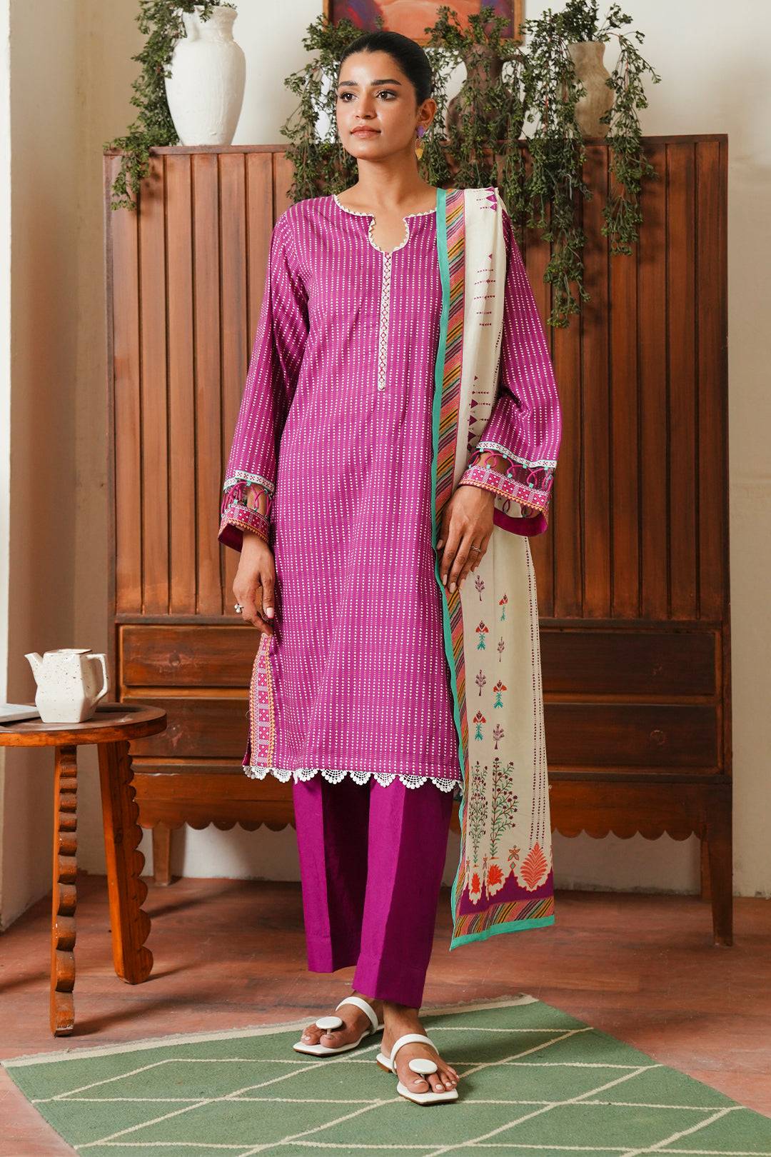 Zellbury | Unstitched 3 Piece Cambric | Shirt Shalwar Dupatta - 0052 by Maria Faisal - Registered Vendor of : Zellbury Women - type : Essential Unstitched - 100% original wedding dresses