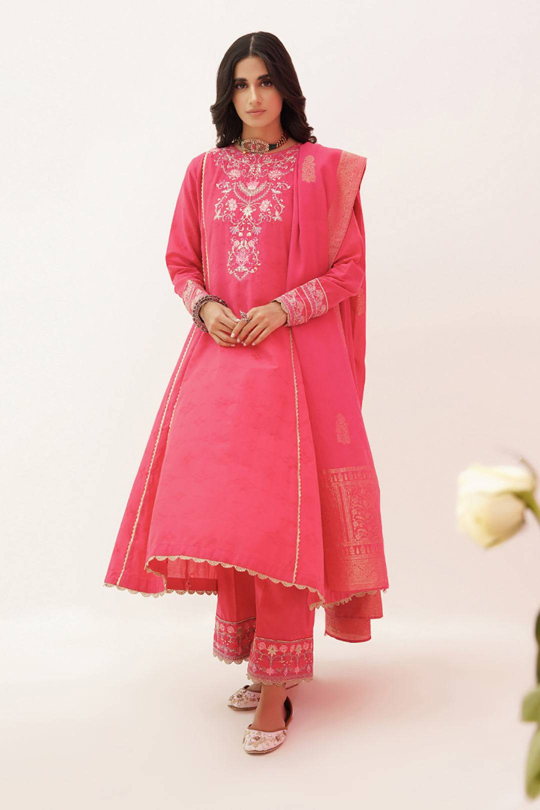 Zellbury | Unstitched 3 Piece Lawn | Embroidered Shirt Shalwar Dupatta - 0351 by Maria Faisal - Registered Vendor of : Zellbury Women - type : Luxury Unstitch - 100% original wedding dresses