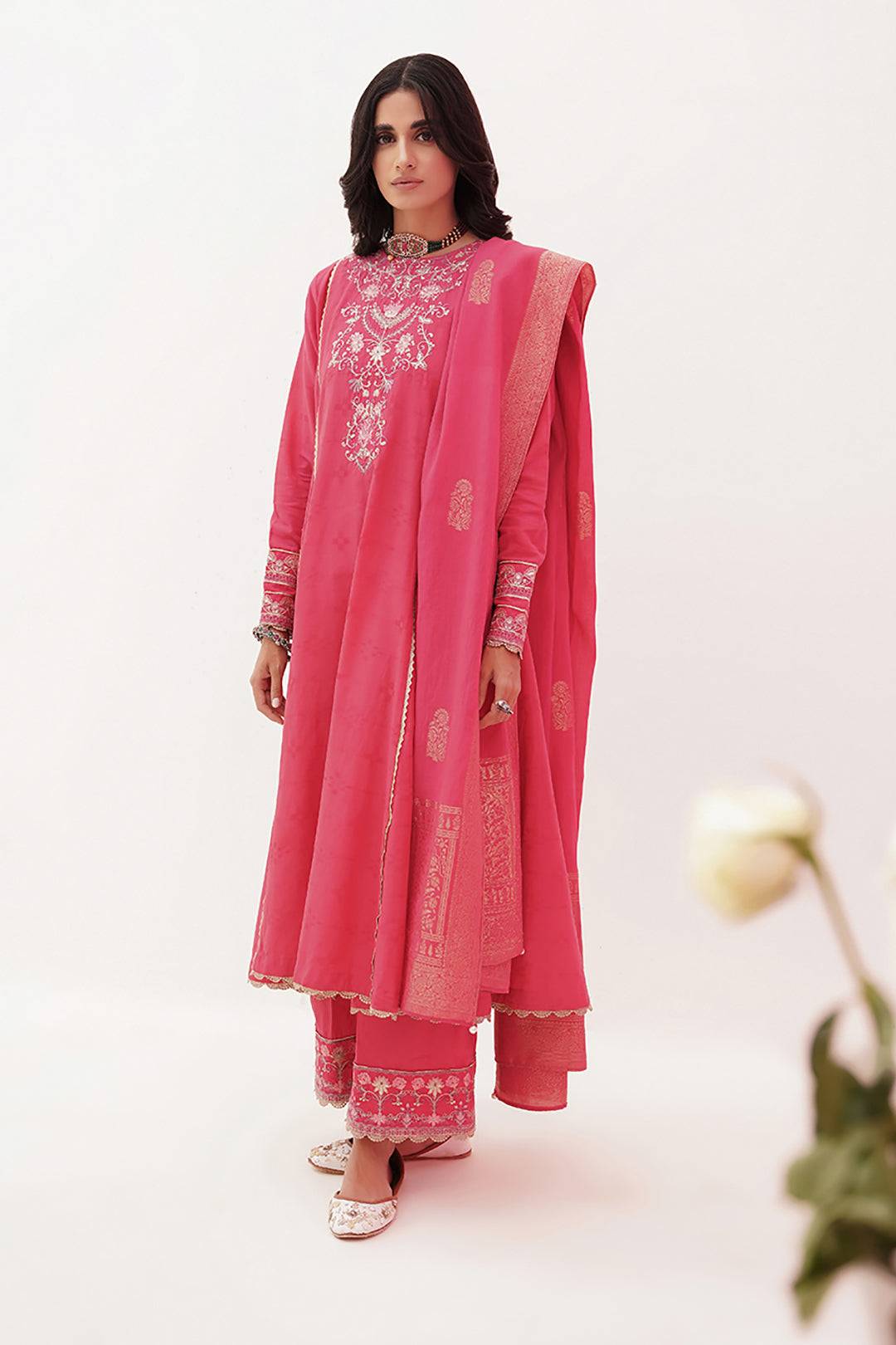 Zellbury | Unstitched 3 Piece Lawn | Embroidered Shirt Shalwar Dupatta - 0351 by Maria Faisal - Registered Vendor of : Zellbury Women - type : Luxury Unstitch - 100% original wedding dresses