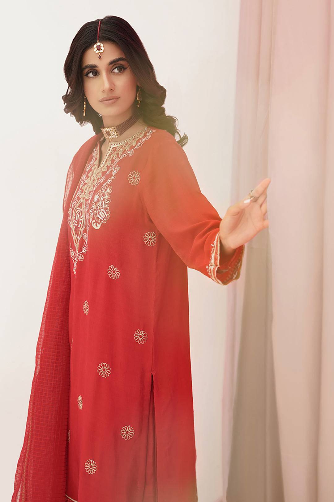 Zellbury | Unstitched 3 Piece Raw Silk | Embroidered Shirt Shalwar Dupatta - 0358 by Maria Faisal - Registered Vendor of : Zellbury Women - type : Luxury Unstitch - 100% original wedding dresses