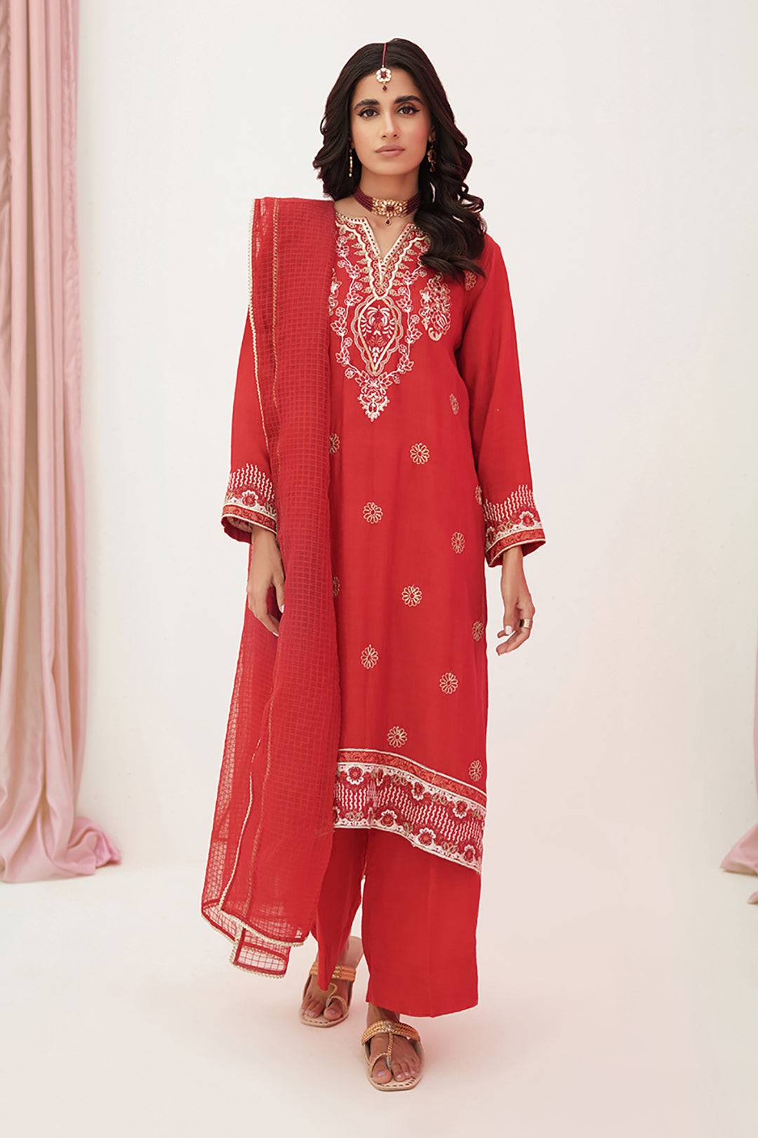 Zellbury | Unstitched 3 Piece Raw Silk | Embroidered Shirt Shalwar Dupatta - 0358 by Maria Faisal - Registered Vendor of : Zellbury Women - type : Luxury Unstitch - 100% original wedding dresses