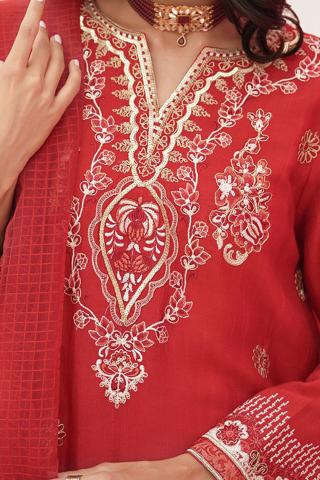 Zellbury | Unstitched 3 Piece Raw Silk | Embroidered Shirt Shalwar Dupatta - 0358 by Maria Faisal - Registered Vendor of : Zellbury Women - type : Luxury Unstitch - 100% original wedding dresses