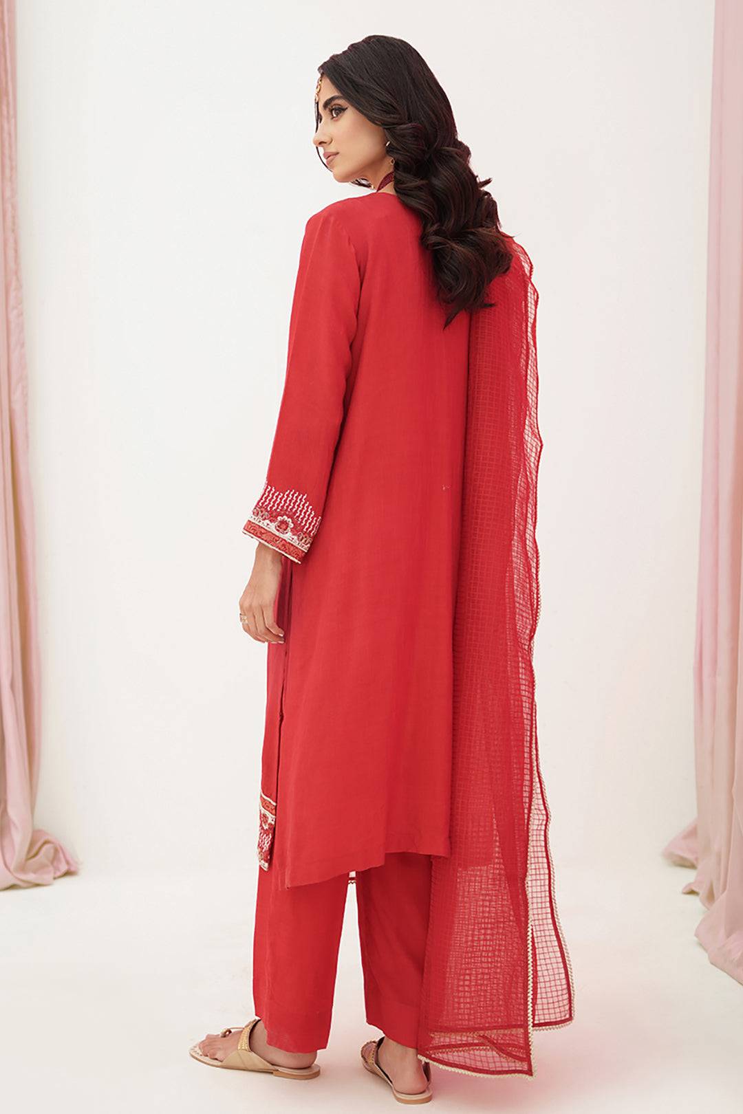 Zellbury | Unstitched 3 Piece Raw Silk | Embroidered Shirt Shalwar Dupatta - 0358 by Maria Faisal - Registered Vendor of : Zellbury Women - type : Luxury Unstitch - 100% original wedding dresses