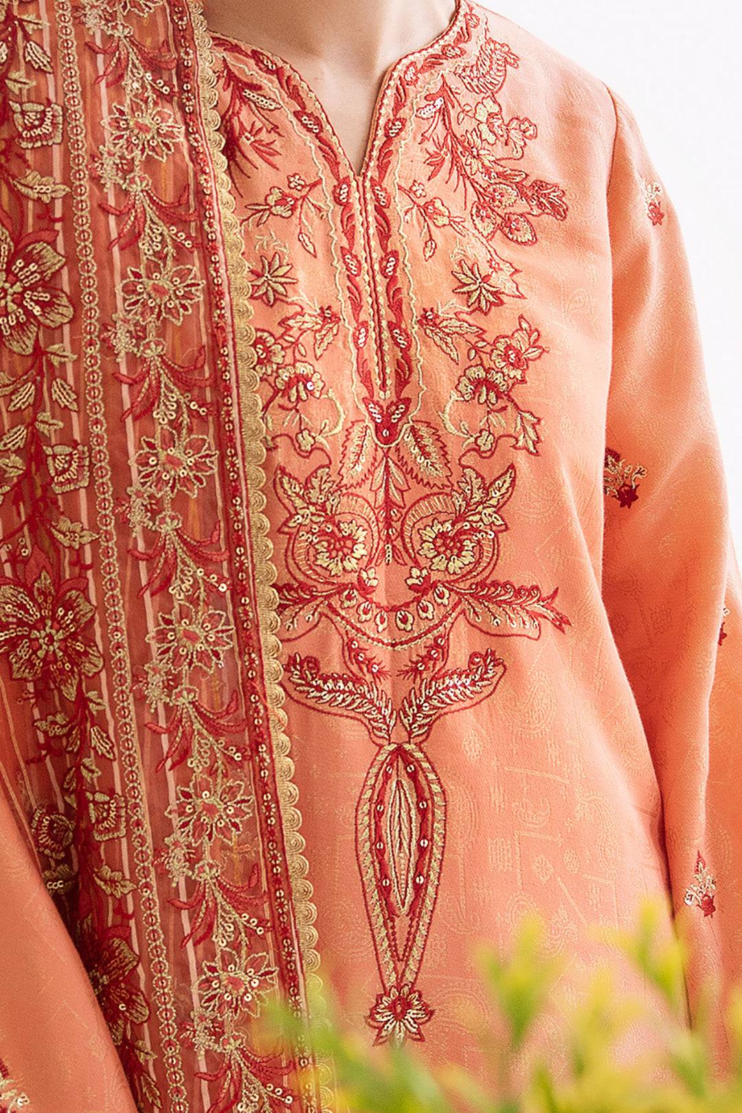 Zellbury | Unstitched 3 Piece Jacquard | Embroidered Shirt Shalwar Dupatta - 0296 by Maria Faisal - Registered Vendor of : Zellbury Women - type : Luxury Unstitch - 100% original wedding dresses