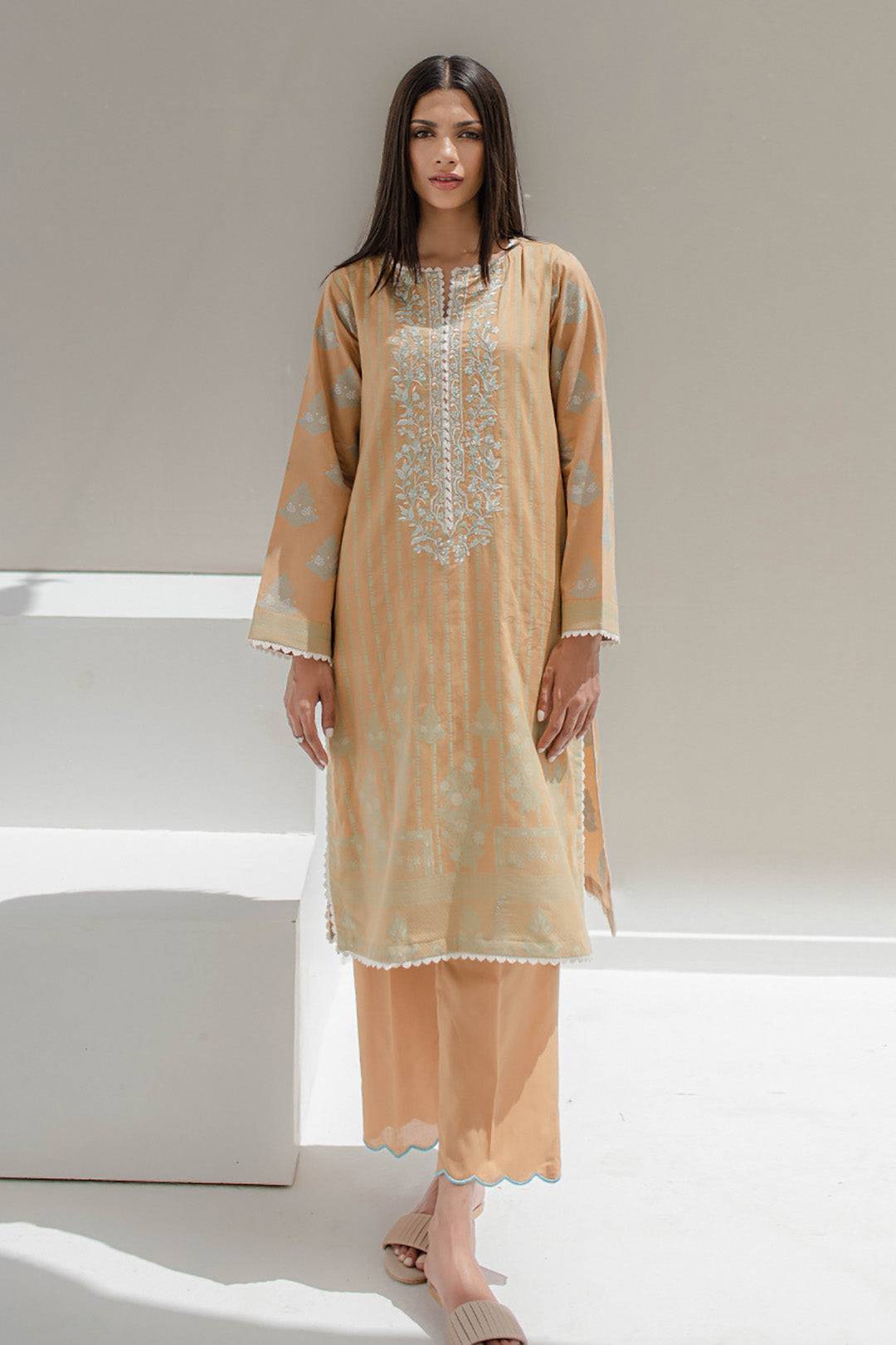 Zellbury | Unstitched 3 Piece Jacquard | Embroidered Shirt Shalwar - 0617 by Maria Faisal - Registered Vendor of : Zellbury Women - type : Signature Unstitched - 100% original wedding dresses
