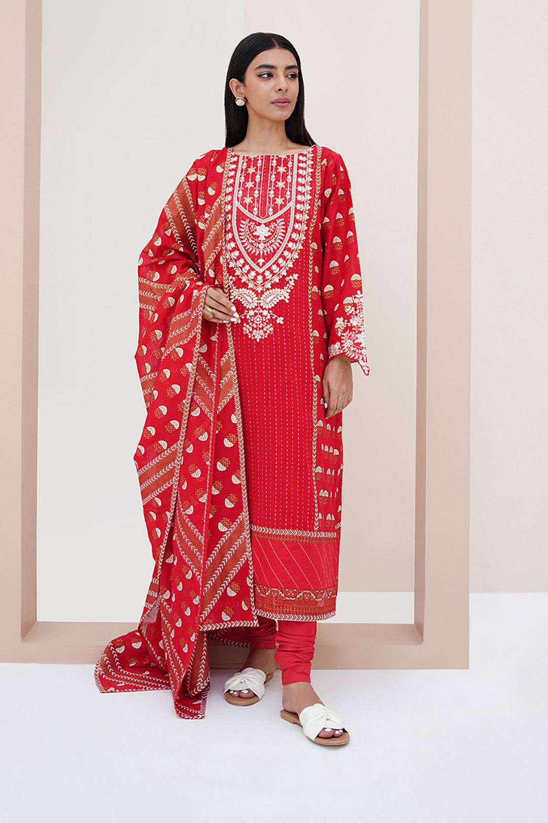 Zellbury | Unstitched 3 Piece Lawn | Embroidered Shirt Shalwar Dupatta - 0195 by Maria Faisal - Registered Vendor of : Zellbury Women - type : Signature Unstitched - 100% original wedding dresses