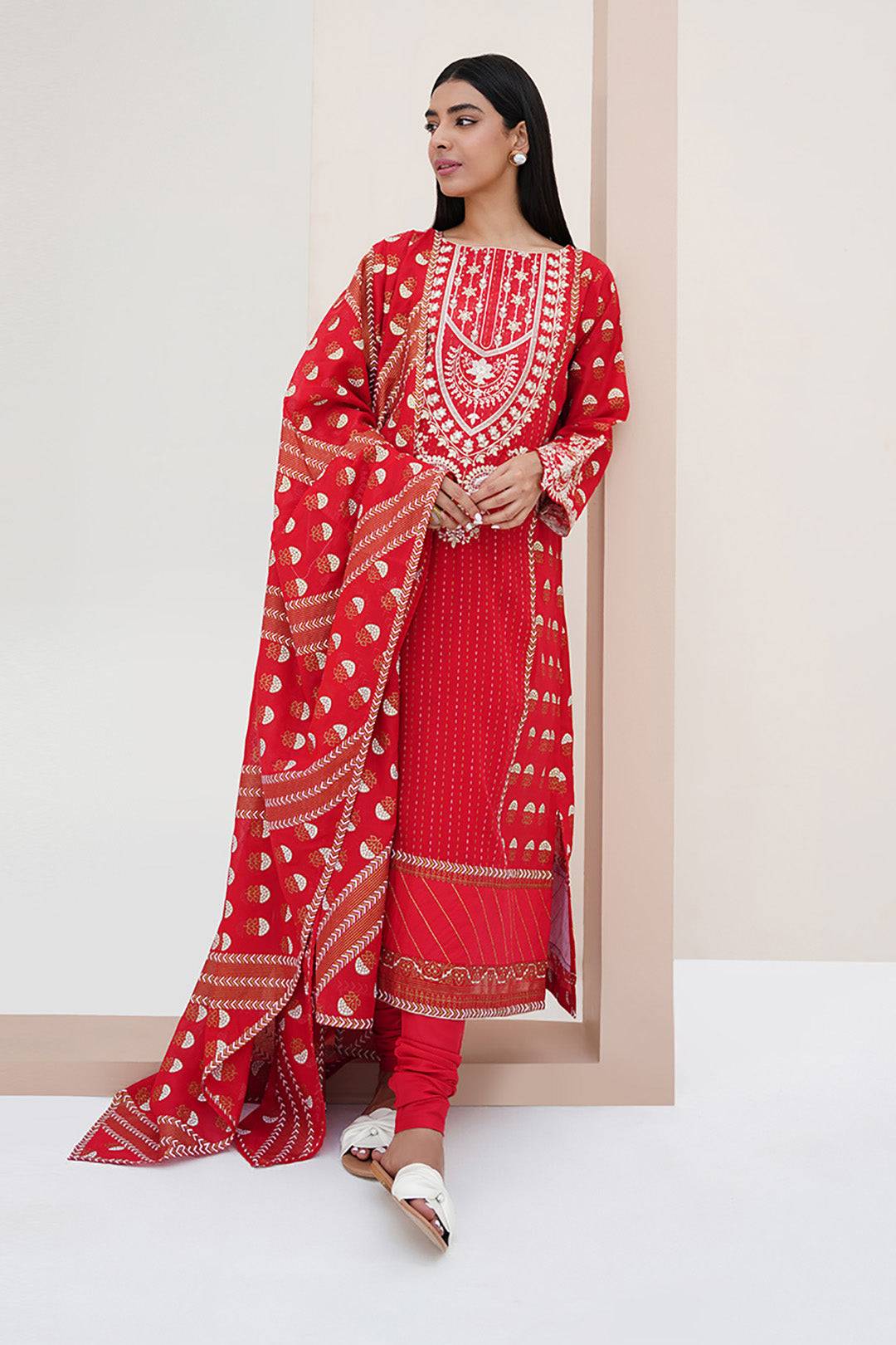 Zellbury | Unstitched 3 Piece Lawn | Embroidered Shirt Shalwar Dupatta - 0195 by Maria Faisal - Registered Vendor of : Zellbury Women - type : Signature Unstitched - 100% original wedding dresses