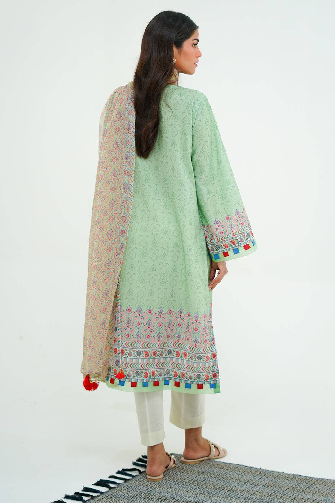 Zellbury | Unstitched 2 Piece Lawn | Embroidered Shirt Dupatta - 1715 by Maria Faisal - Registered Vendor of : Zellbury Women - type : Essential Unstitched - 100% original wedding dresses