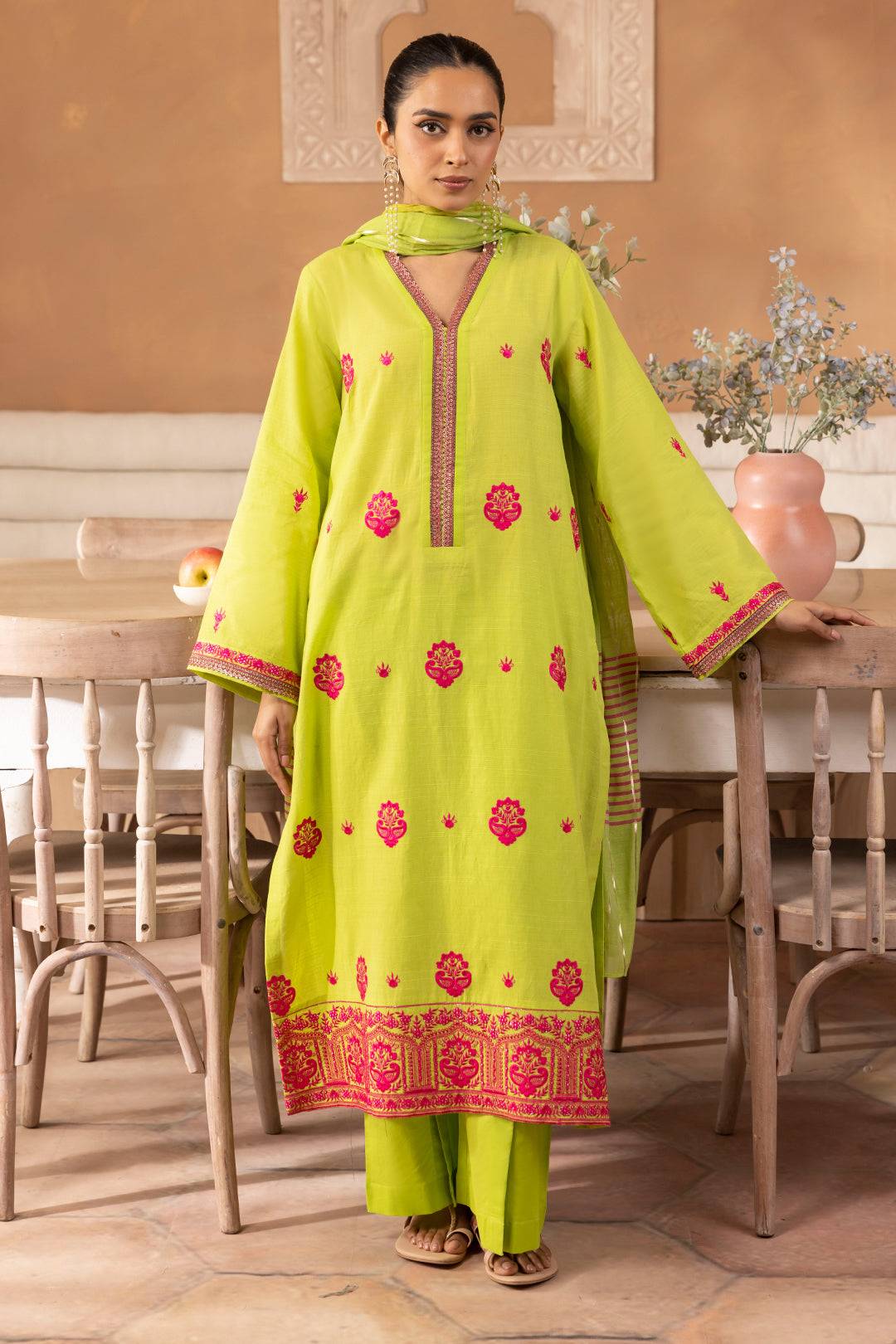 Zellbury | Unstitched 3 Piece Green | Embroidered Shirt Shalwar Dupatta - 1131 by Maria Faisal - Registered Vendor of : Zellbury Women - type : Signature Unstitched - 100% original wedding dresses