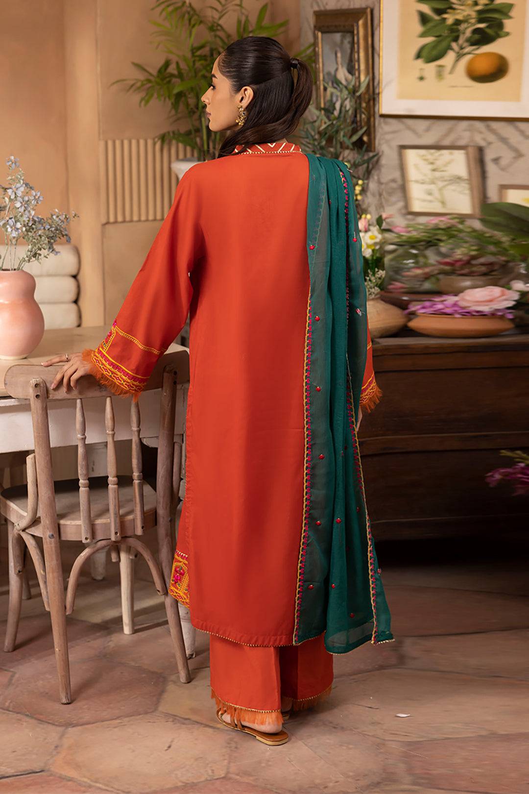 Zellbury | Unstitched 3 Piece Red | Embroidered Shirt Shalwar Dupatta - 1136 by Maria Faisal - Registered Vendor of : Zellbury Women - type : Signature Unstitched - 100% original wedding dresses