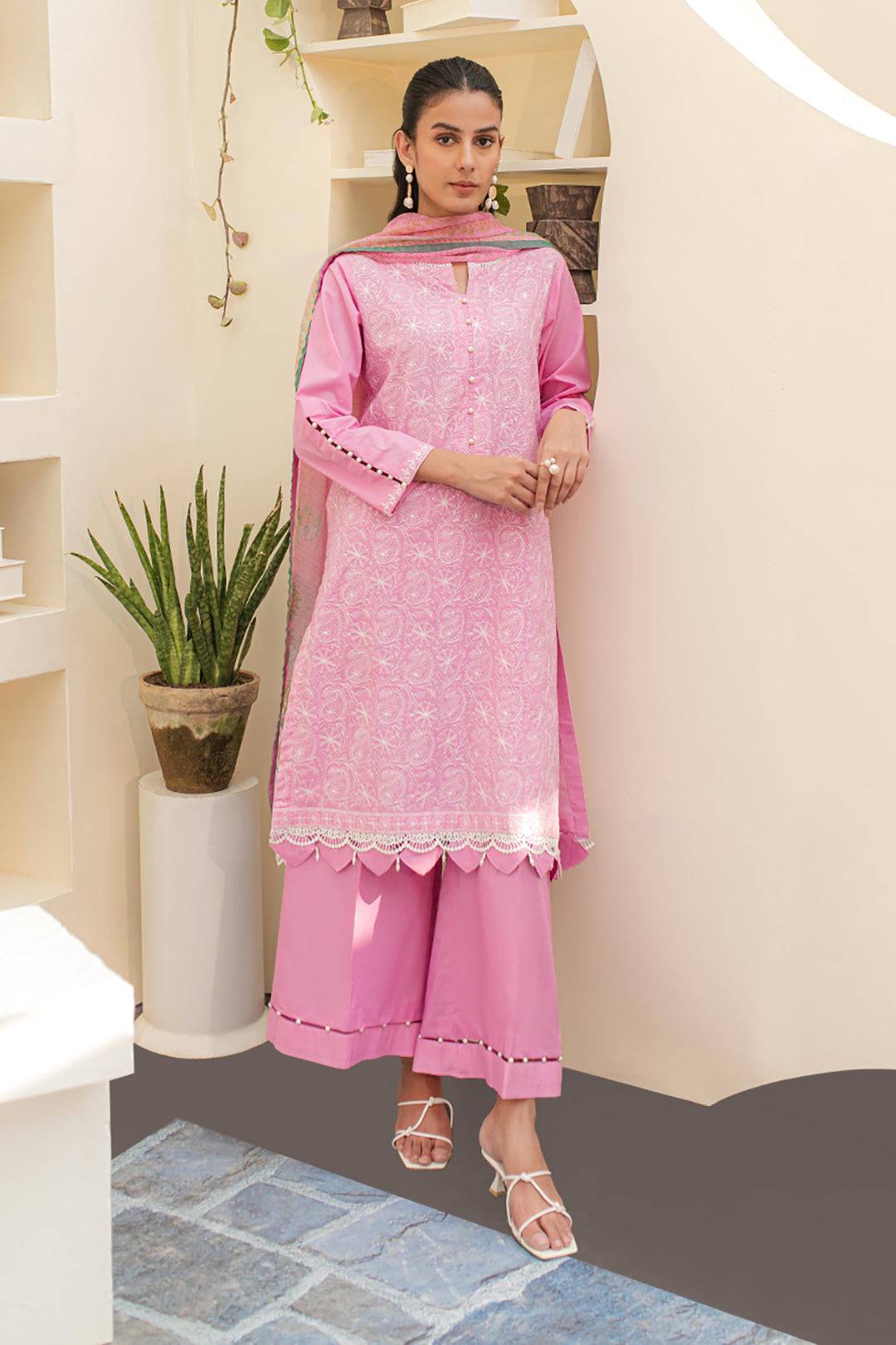 Zellbury | Unstitched 3 Piece Lawn | Embroidered Shirt Shalwar Dupatta - 1260 by Maria Faisal - Registered Vendor of : Zellbury Women - type : Essential Unstitched - 100% original wedding dresses