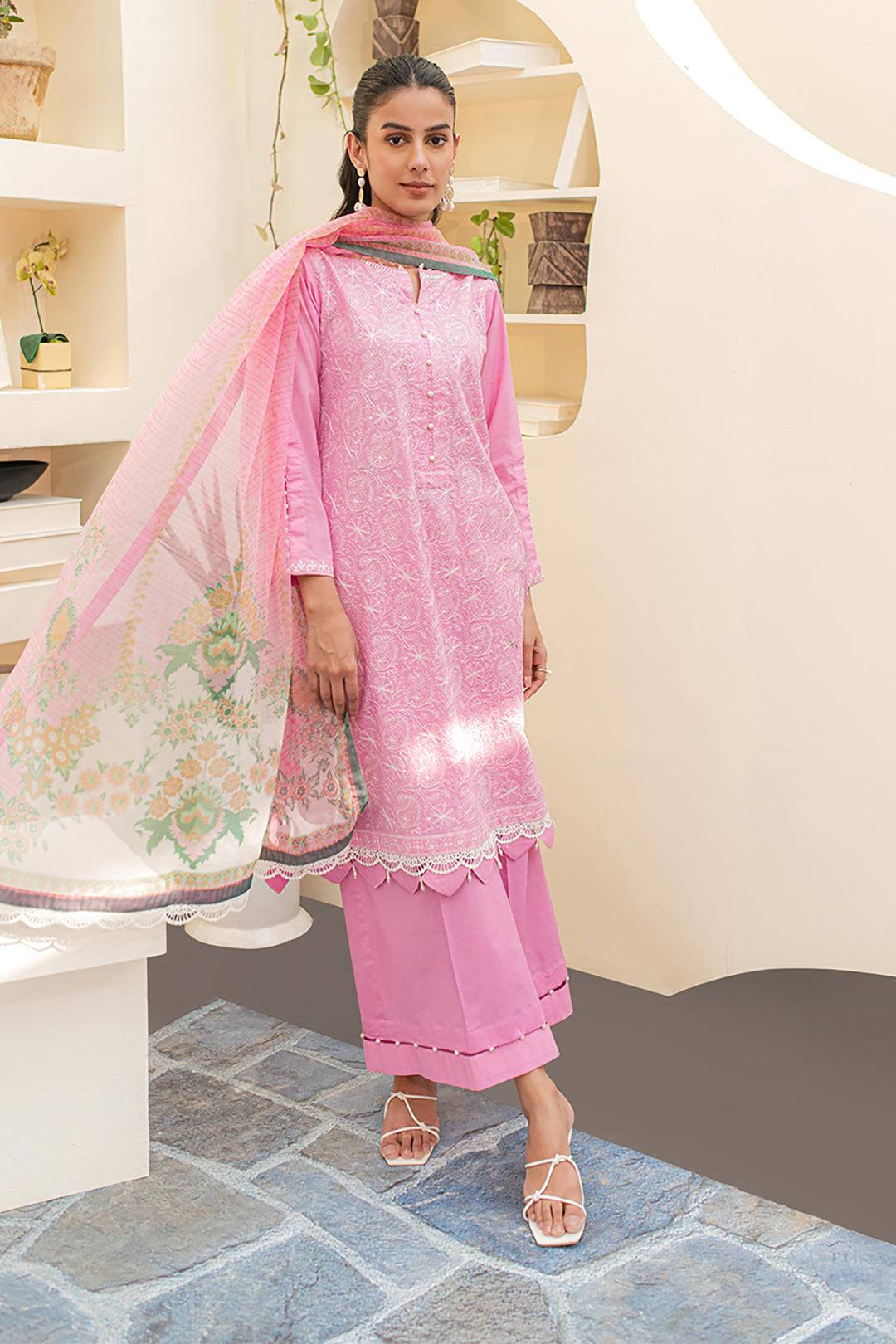 Zellbury | Unstitched 3 Piece Lawn | Embroidered Shirt Shalwar Dupatta - 1260 by Maria Faisal - Registered Vendor of : Zellbury Women - type : Essential Unstitched - 100% original wedding dresses