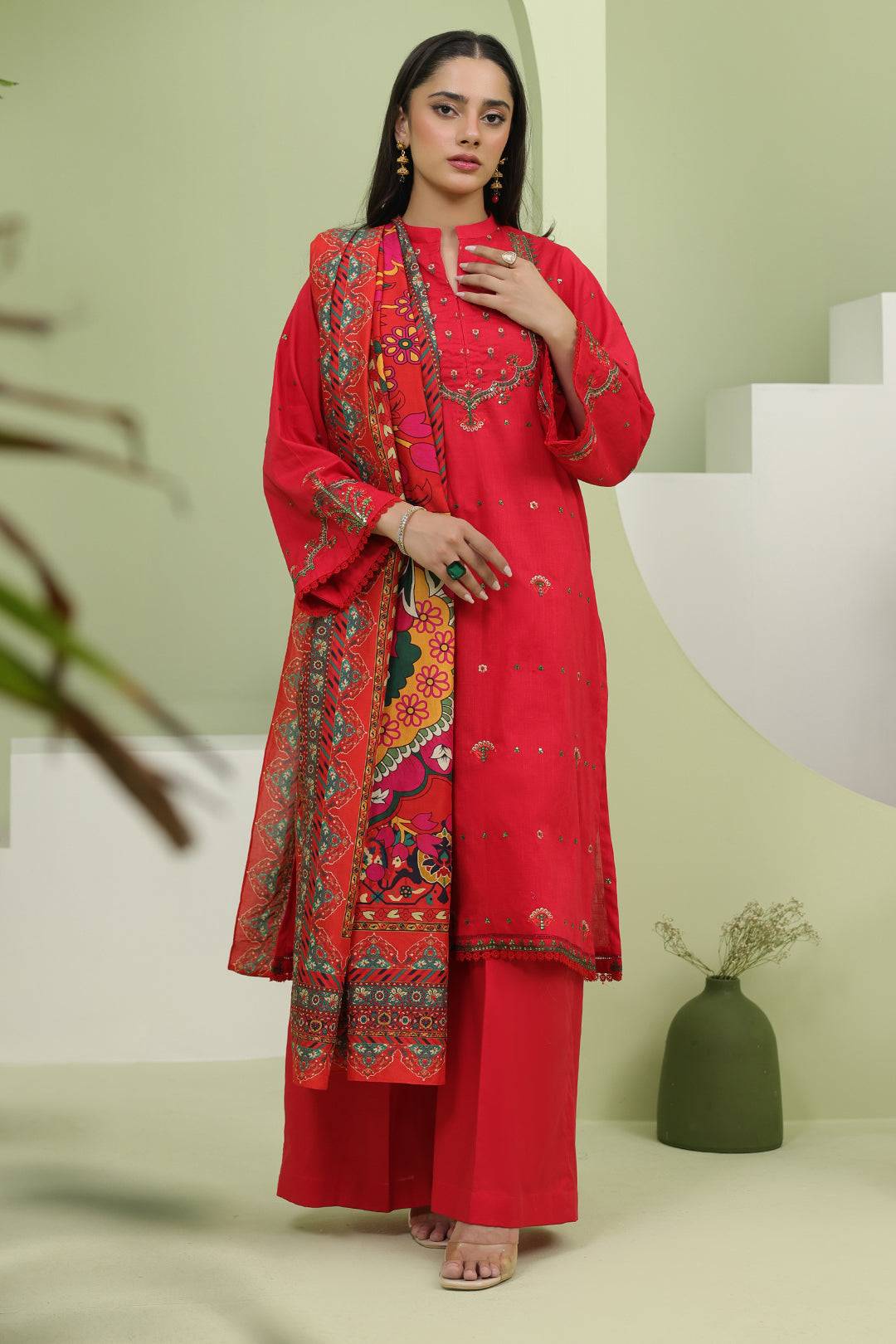 Zellbury | Unstitched 3 Piece Slub | Embroidered Shirt Shalwar Dupatta - 1272 by Maria Faisal - Registered Vendor of : Zellbury Women - type : Signature Unstitched - 100% original wedding dresses