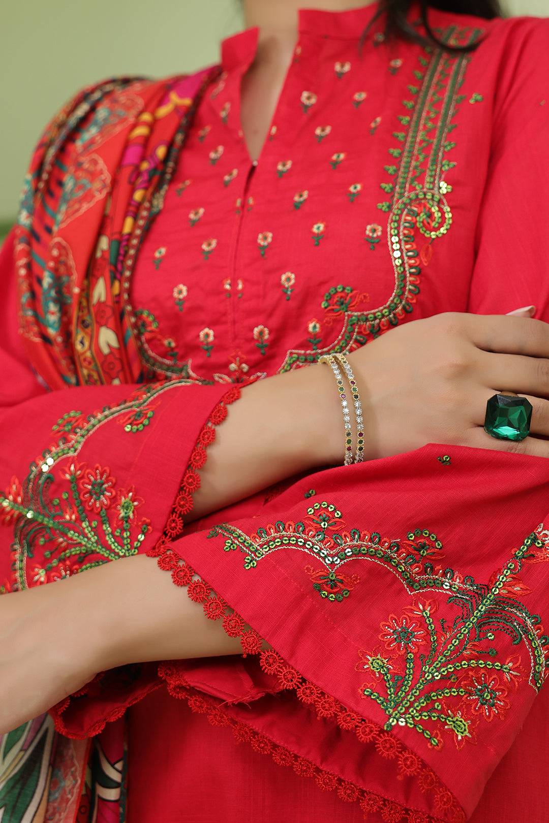 Zellbury | Unstitched 3 Piece Slub | Embroidered Shirt Shalwar Dupatta - 1272 by Maria Faisal - Registered Vendor of : Zellbury Women - type : Signature Unstitched - 100% original wedding dresses