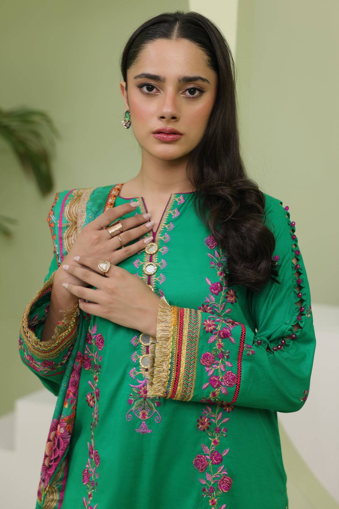 Zellbury | Unstitched 3 Piece Slub | Embroidered Shirt Shalwar Dupatta - 1283 by Maria Faisal - Registered Vendor of : Zellbury Women - type : Signature Unstitched - 100% original wedding dresses