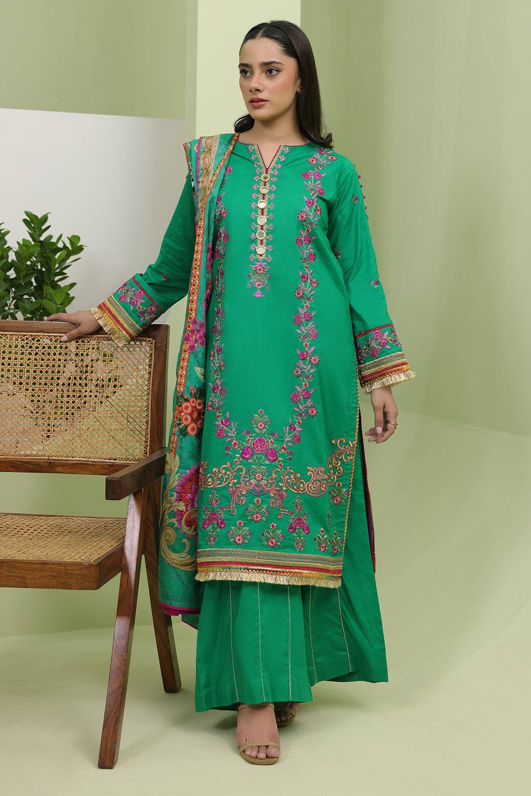 Zellbury | Unstitched 3 Piece Slub | Embroidered Shirt Shalwar Dupatta - 1283 by Maria Faisal - Registered Vendor of : Zellbury Women - type : Signature Unstitched - 100% original wedding dresses