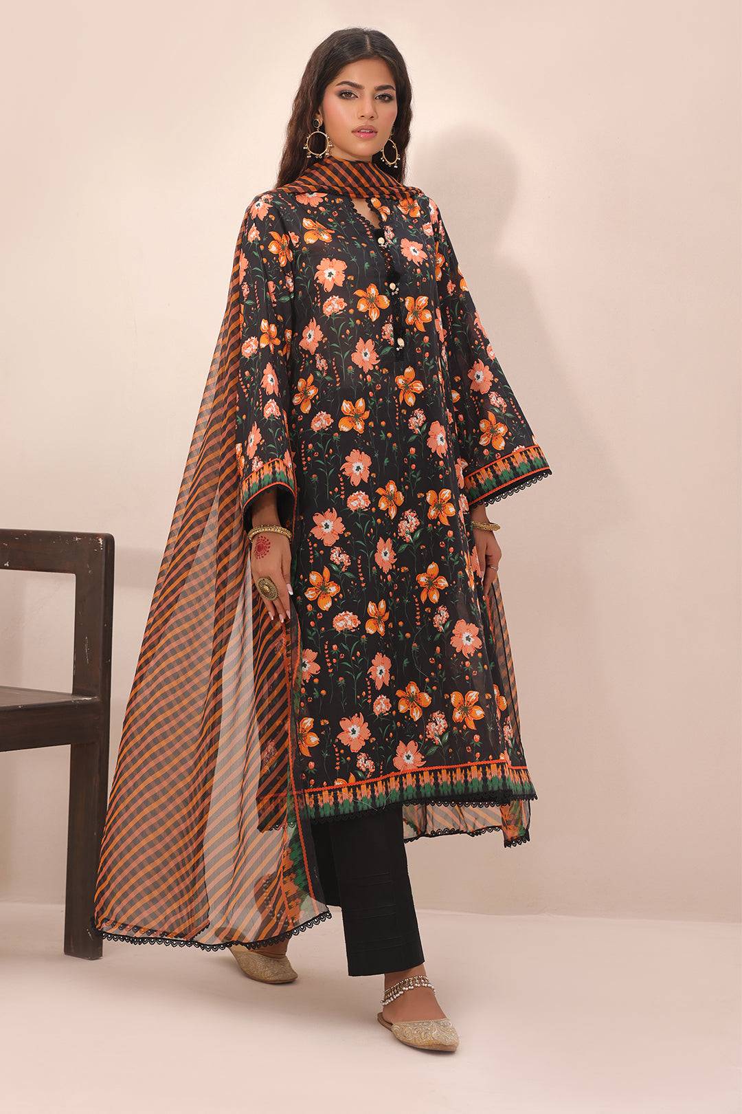 Zellbury | Unstitched 2 Piece Lawn | Shirt Dupatta - 1302 by Maria Faisal - Registered Vendor of : Zellbury Women - type : Essential Unstitched - 100% original wedding dresses