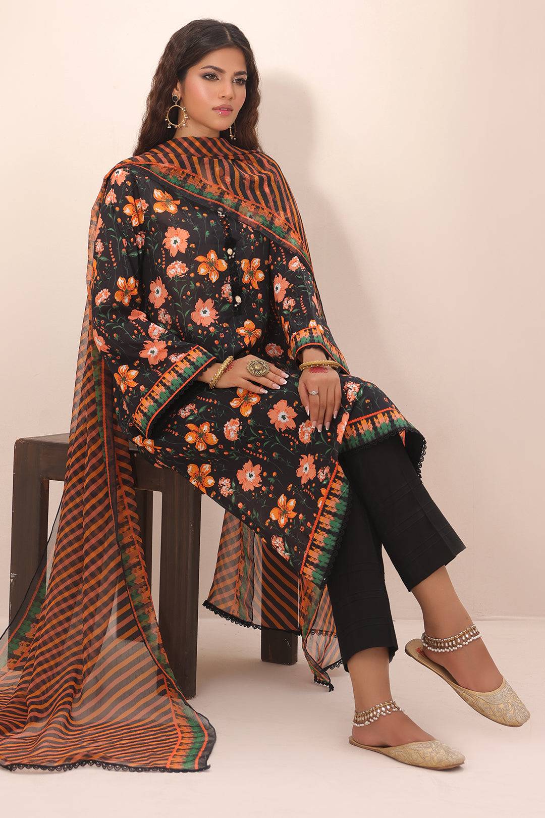 Zellbury | Unstitched 2 Piece Lawn | Shirt Dupatta - 1302 by Maria Faisal - Registered Vendor of : Zellbury Women - type : Essential Unstitched - 100% original wedding dresses
