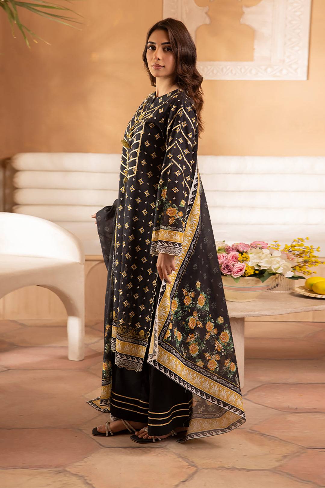 Zellbury | Unstitched 3 Piece Lawn | Shirt Shalwar Dupatta - 1081 by Maria Faisal - Registered Vendor of : Zellbury Women - type : Essential Unstitched - 100% original wedding dresses