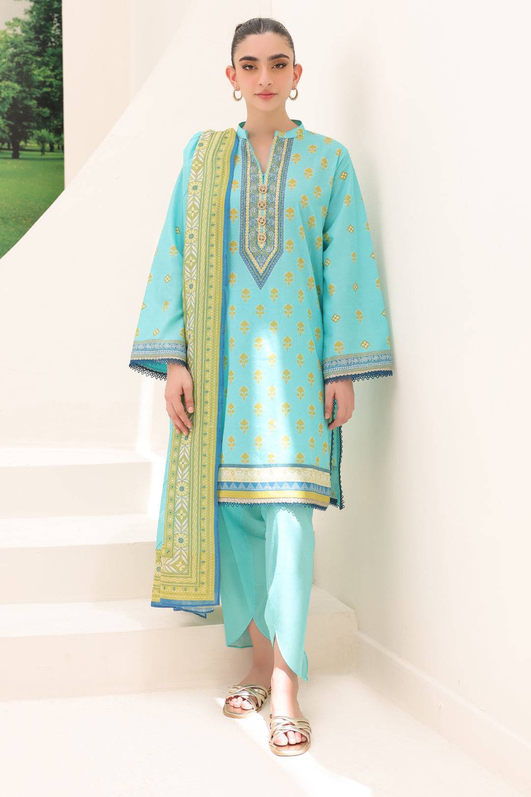 Zellbury | Unstitched 3 Piece Lawn | Shirt Shalwar Dupatta - 1191 by Maria Faisal - Registered Vendor of : Zellbury Women - type : Essential Unstitched - 100% original wedding dresses