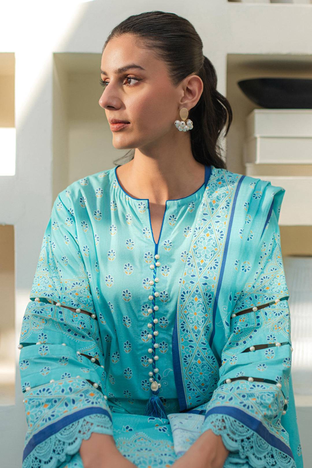 Zellbury | Unstitched 3 Piece Lawn | Shirt Shalwar Dupatta - 1198 by Maria Faisal - Registered Vendor of : Zellbury Women - type : Essential Unstitched - 100% original wedding dresses