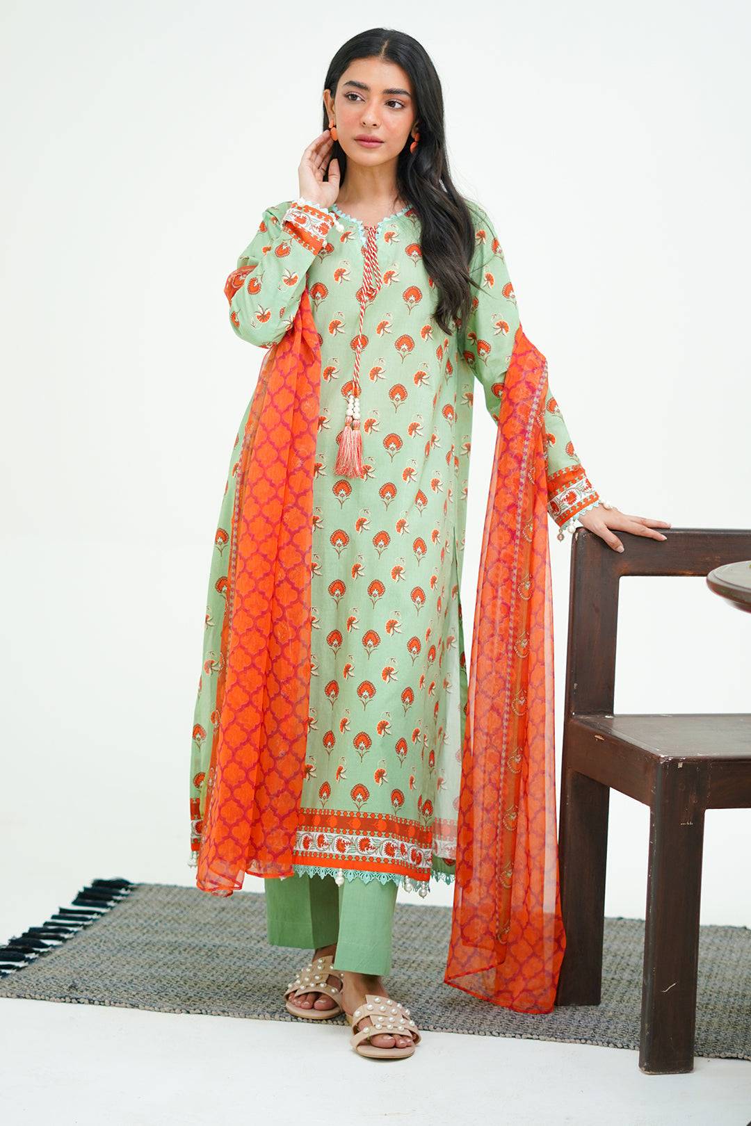 Zellbury | Unstitched 3 Piece Lawn | Shirt Shalwar Dupatta - 1325 by Maria Faisal - Registered Vendor of : Zellbury Women - type : Essential Unstitched - 100% original wedding dresses