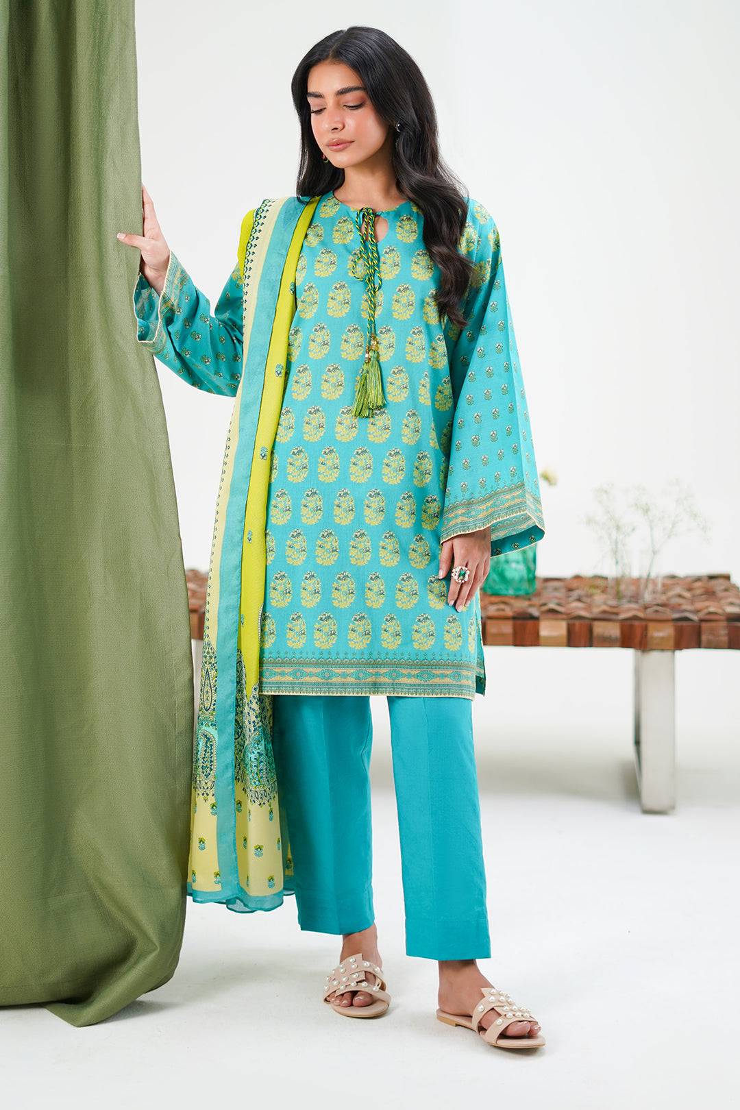 Zellbury | Unstitched 3 Piece Lawn | Shirt Shalwar Dupatta - 1328 by Maria Faisal - Registered Vendor of : Zellbury Women - type : Essential Unstitched - 100% original wedding dresses