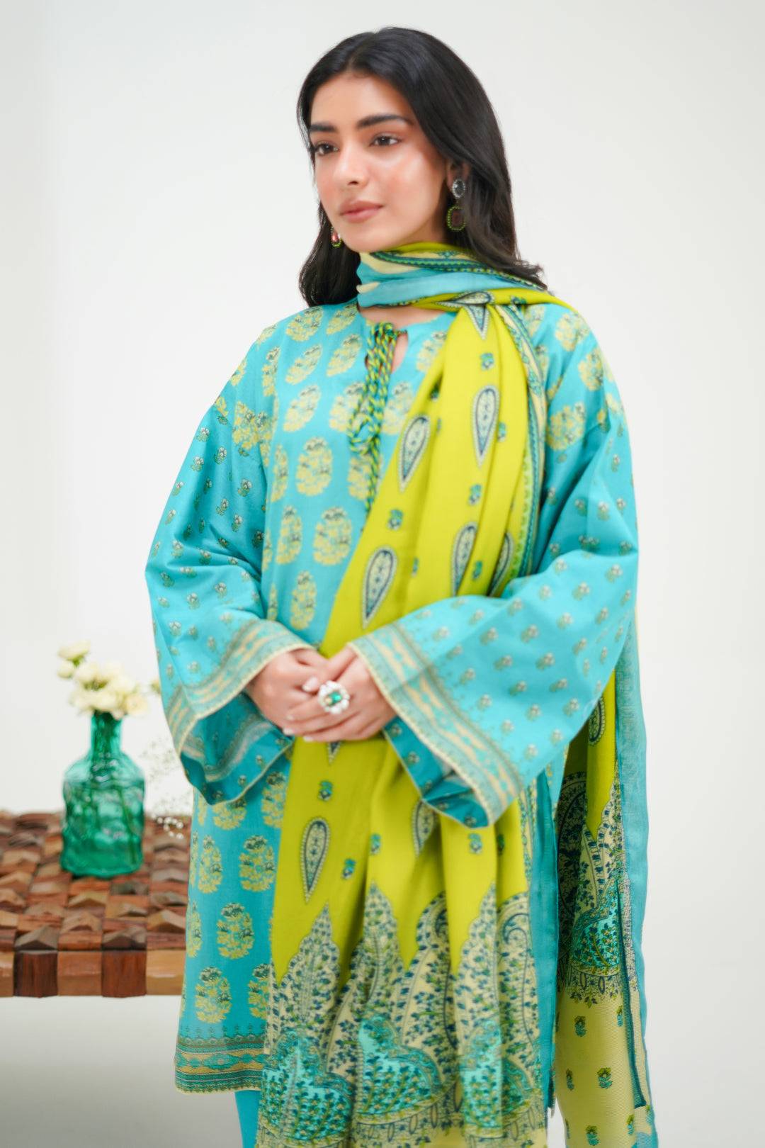 Zellbury | Unstitched 3 Piece Lawn | Shirt Shalwar Dupatta - 1328 by Maria Faisal - Registered Vendor of : Zellbury Women - type : Essential Unstitched - 100% original wedding dresses