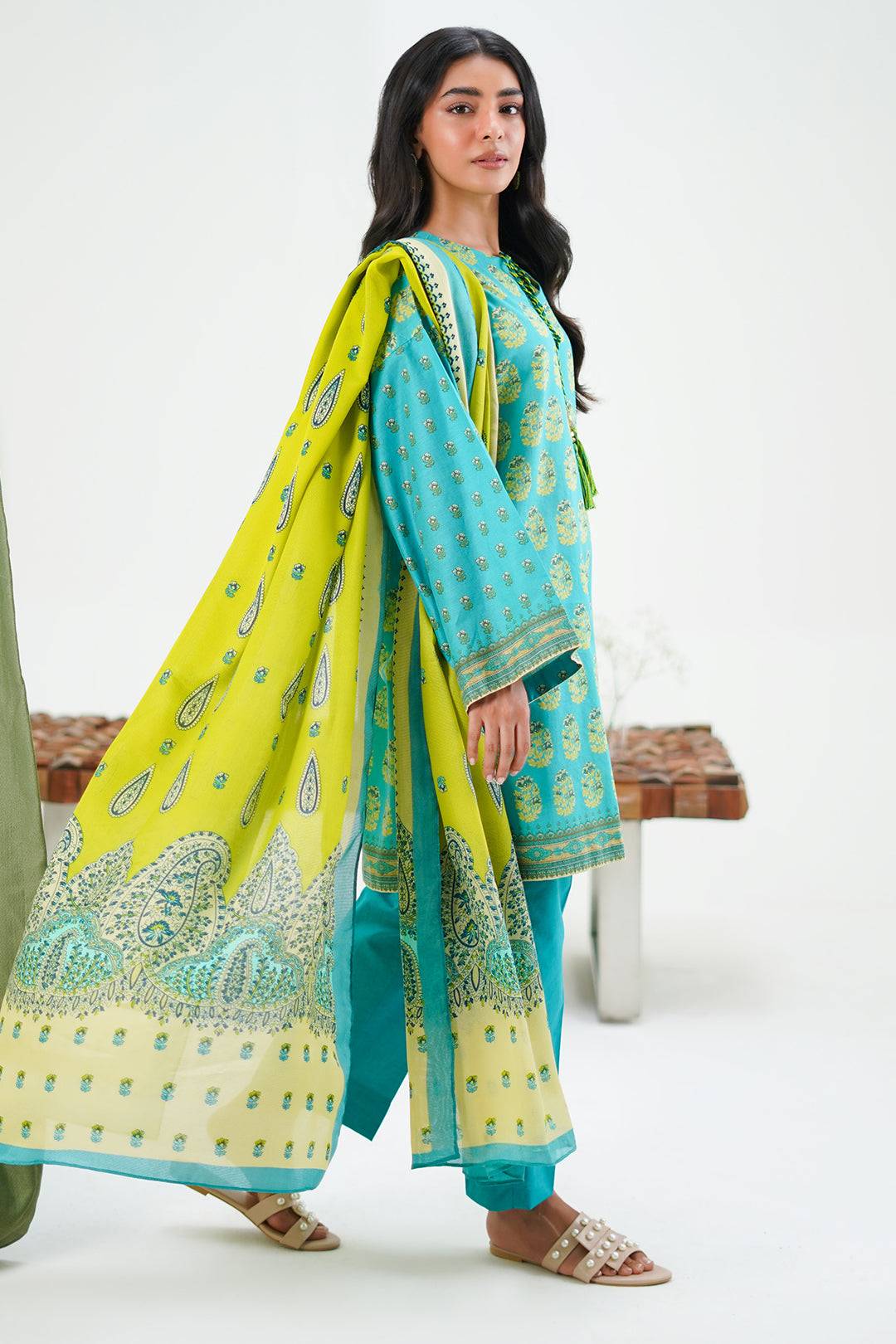 Zellbury | Unstitched 3 Piece Lawn | Shirt Shalwar Dupatta - 1328 by Maria Faisal - Registered Vendor of : Zellbury Women - type : Essential Unstitched - 100% original wedding dresses