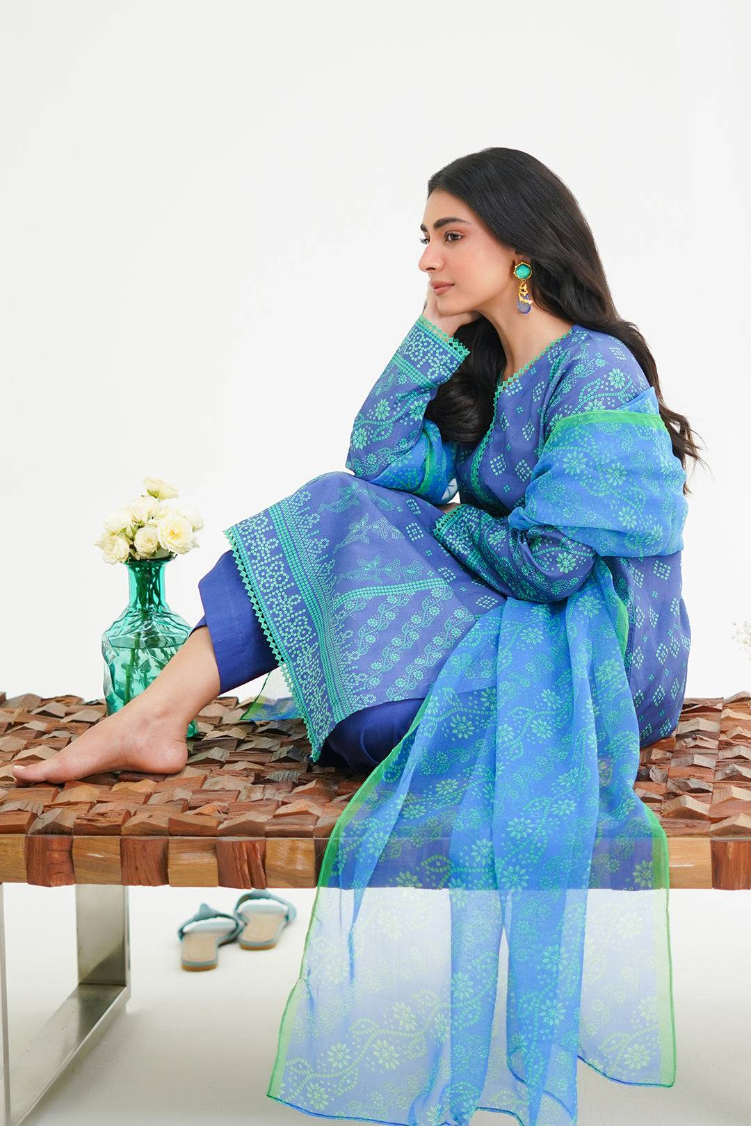 Zellbury | Unstitched 3 Piece Lawn | Shirt Shalwar Dupatta - 1417 by Maria Faisal - Registered Vendor of : Zellbury Women - type : Essential Unstitched - 100% original wedding dresses