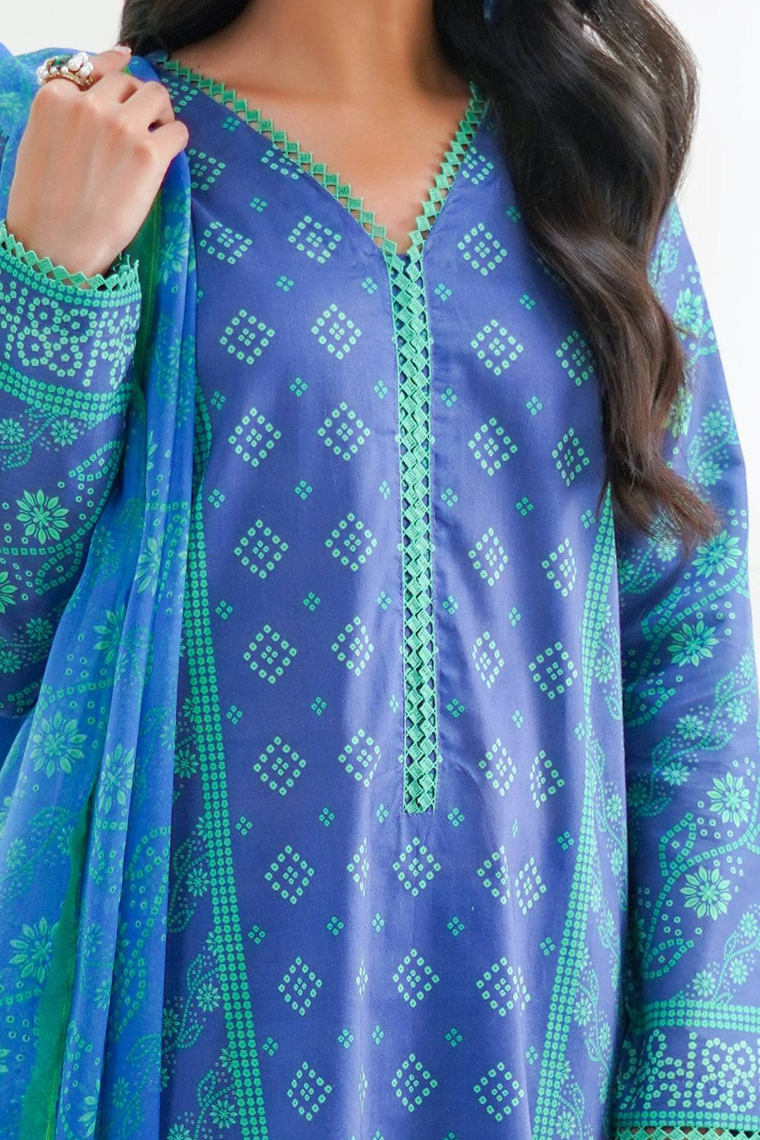 Zellbury | Unstitched 3 Piece Lawn | Shirt Shalwar Dupatta - 1417 by Maria Faisal - Registered Vendor of : Zellbury Women - type : Essential Unstitched - 100% original wedding dresses