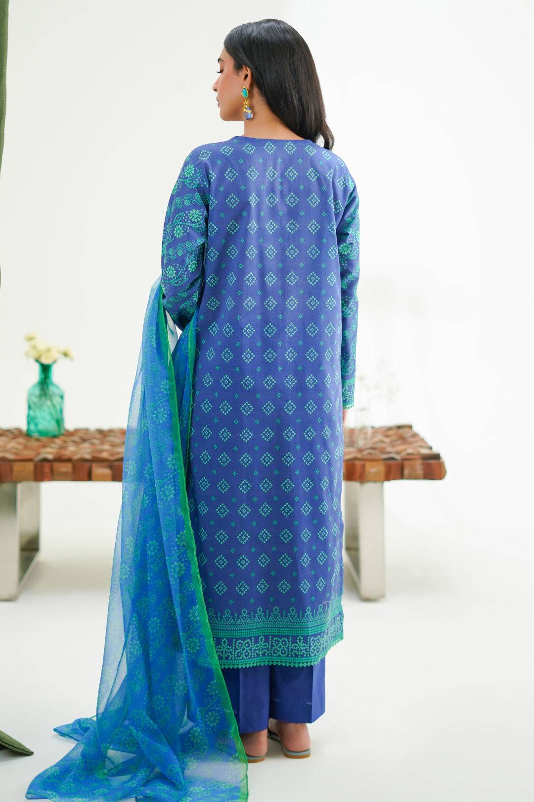 Zellbury | Unstitched 3 Piece Lawn | Shirt Shalwar Dupatta - 1417 by Maria Faisal - Registered Vendor of : Zellbury Women - type : Essential Unstitched - 100% original wedding dresses