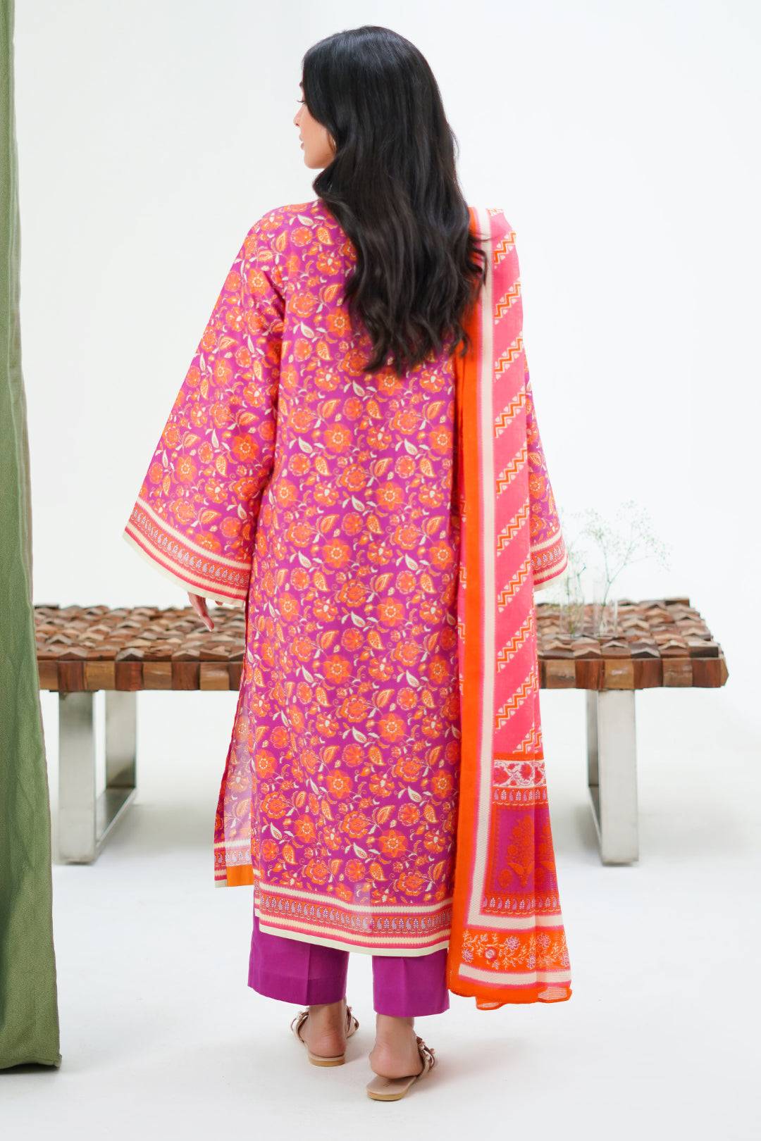 Zellbury | Unstitched 3 Piece Lawn | Shirt Shalwar Dupatta - 1421 by Maria Faisal - Registered Vendor of : Zellbury Women - type : Essential Unstitched - 100% original wedding dresses