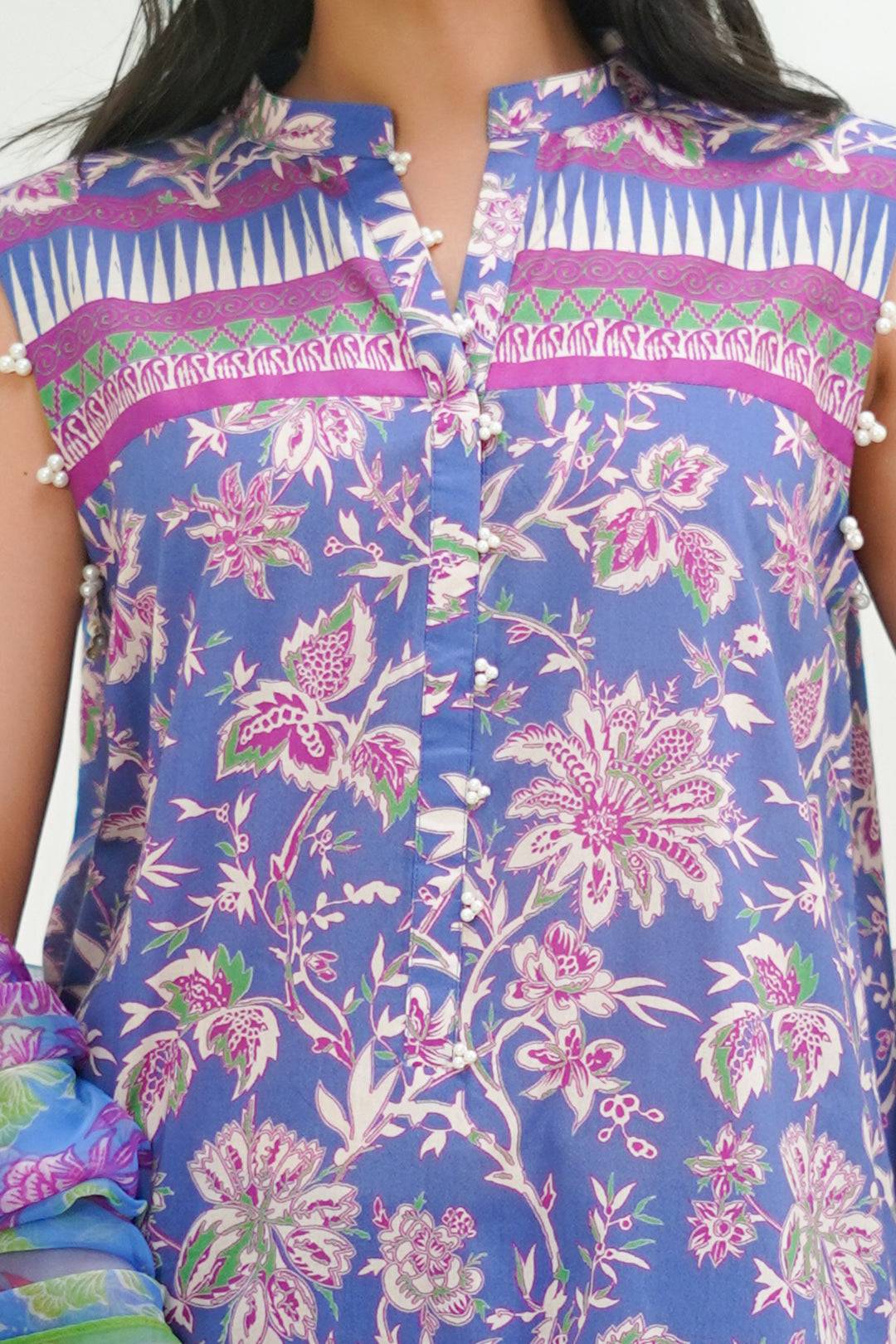 Zellbury | Unstitched 3 Piece Lawn | Shirt Shalwar Dupatta - 1501 by Maria Faisal - Registered Vendor of : Zellbury Women - type : Essential Unstitched - 100% original wedding dresses