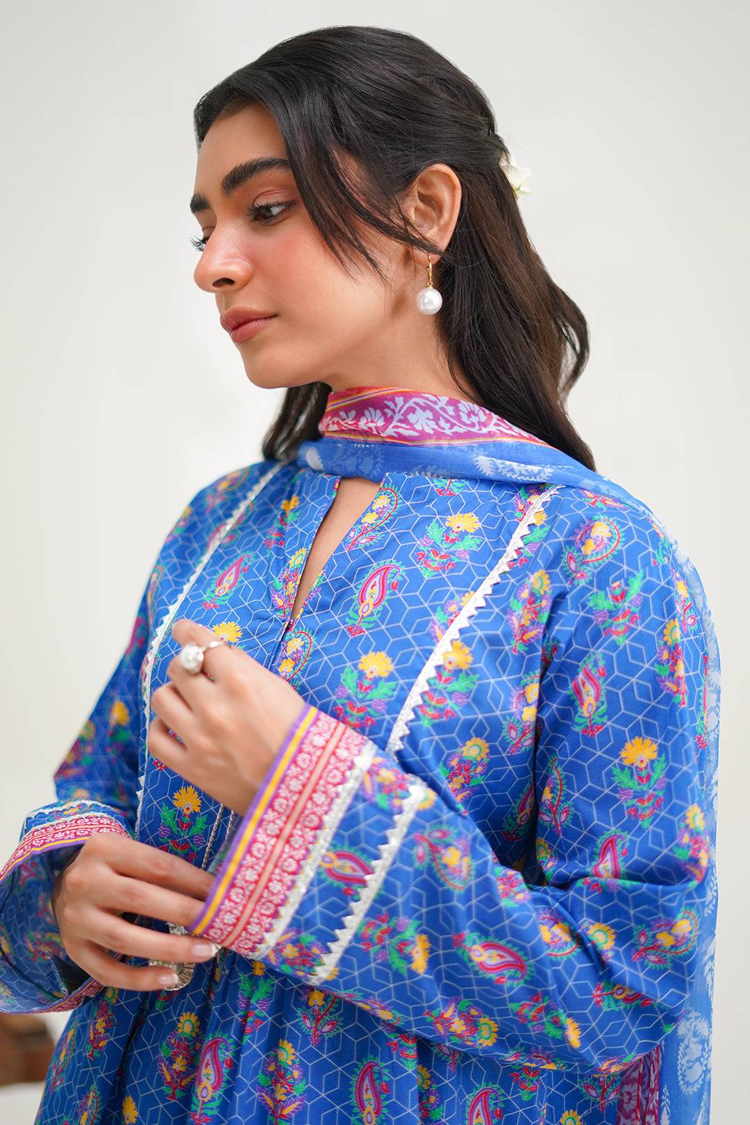 Zellbury | Unstitched 3 Piece Lawn | Shirt Shalwar Dupatta - 1505 by Maria Faisal - Registered Vendor of : Zellbury Women - type : Essential Unstitched - 100% original wedding dresses