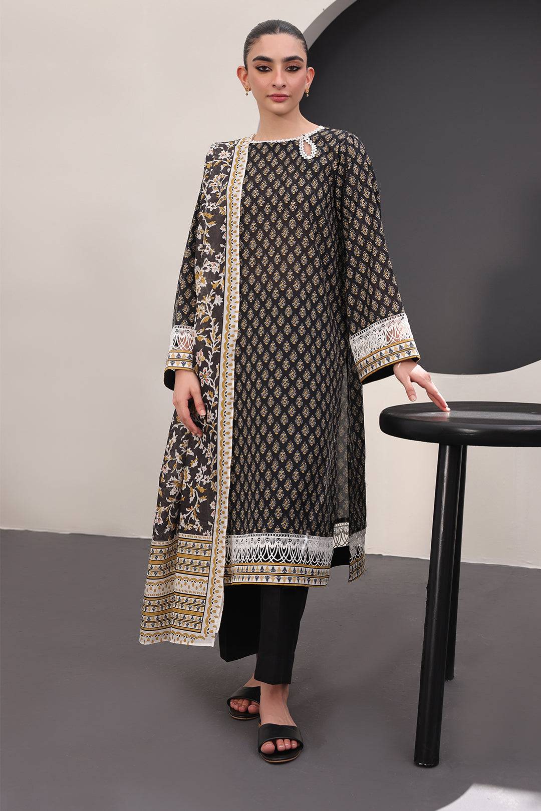 Zellbury | Unstitched 3 Piece Lawn | Shirt Shalwar Dupatta - 1515 by Maria Faisal - Registered Vendor of : Zellbury Women - type : Essential Unstitched - 100% original wedding dresses