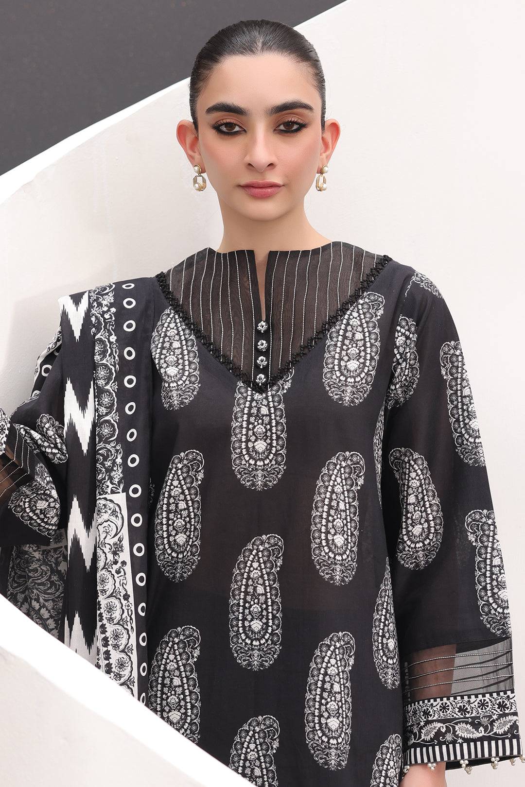 Zellbury | Unstitched 3 Piece Lawn | Shirt Shalwar Dupatta - 1525 by Maria Faisal - Registered Vendor of : Zellbury Women - type : Essential Unstitched - 100% original wedding dresses