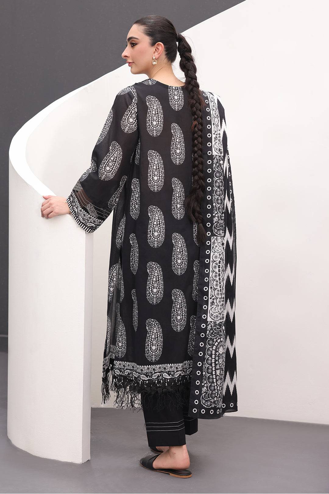 Zellbury | Unstitched 3 Piece Lawn | Shirt Shalwar Dupatta - 1525 by Maria Faisal - Registered Vendor of : Zellbury Women - type : Essential Unstitched - 100% original wedding dresses