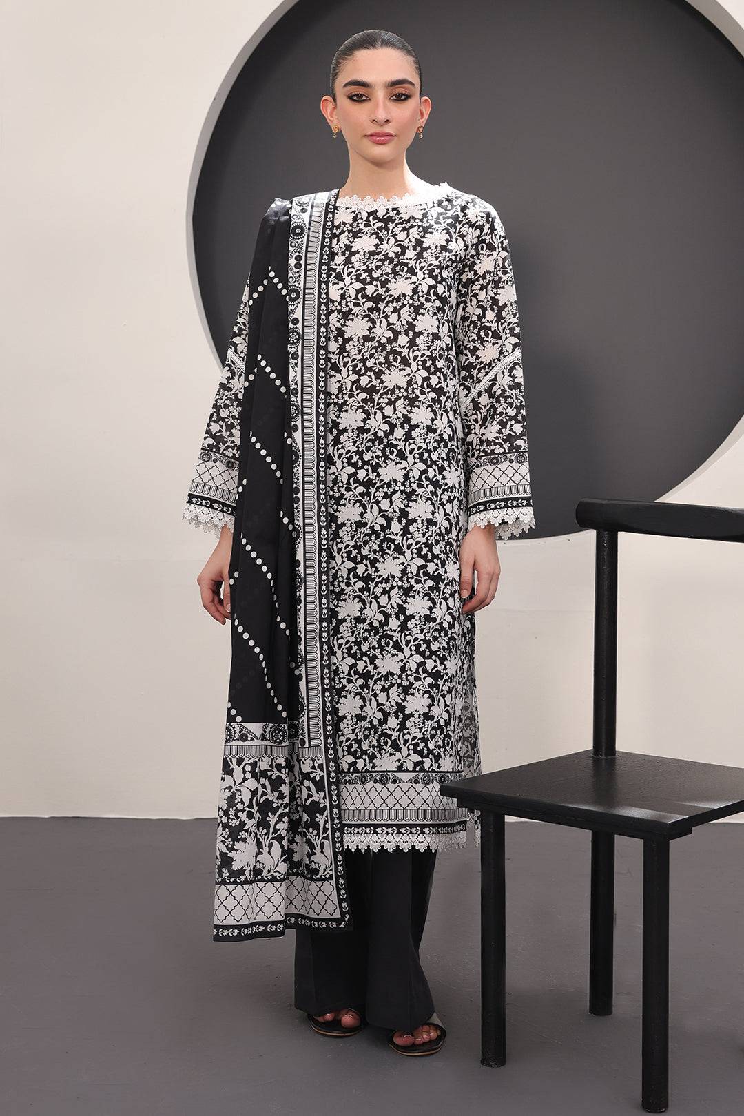 Zellbury | Unstitched 3 Piece Lawn | Shirt Shalwar Dupatta - 1526 by Maria Faisal - Registered Vendor of : Zellbury Women - type : Essential Unstitched - 100% original wedding dresses
