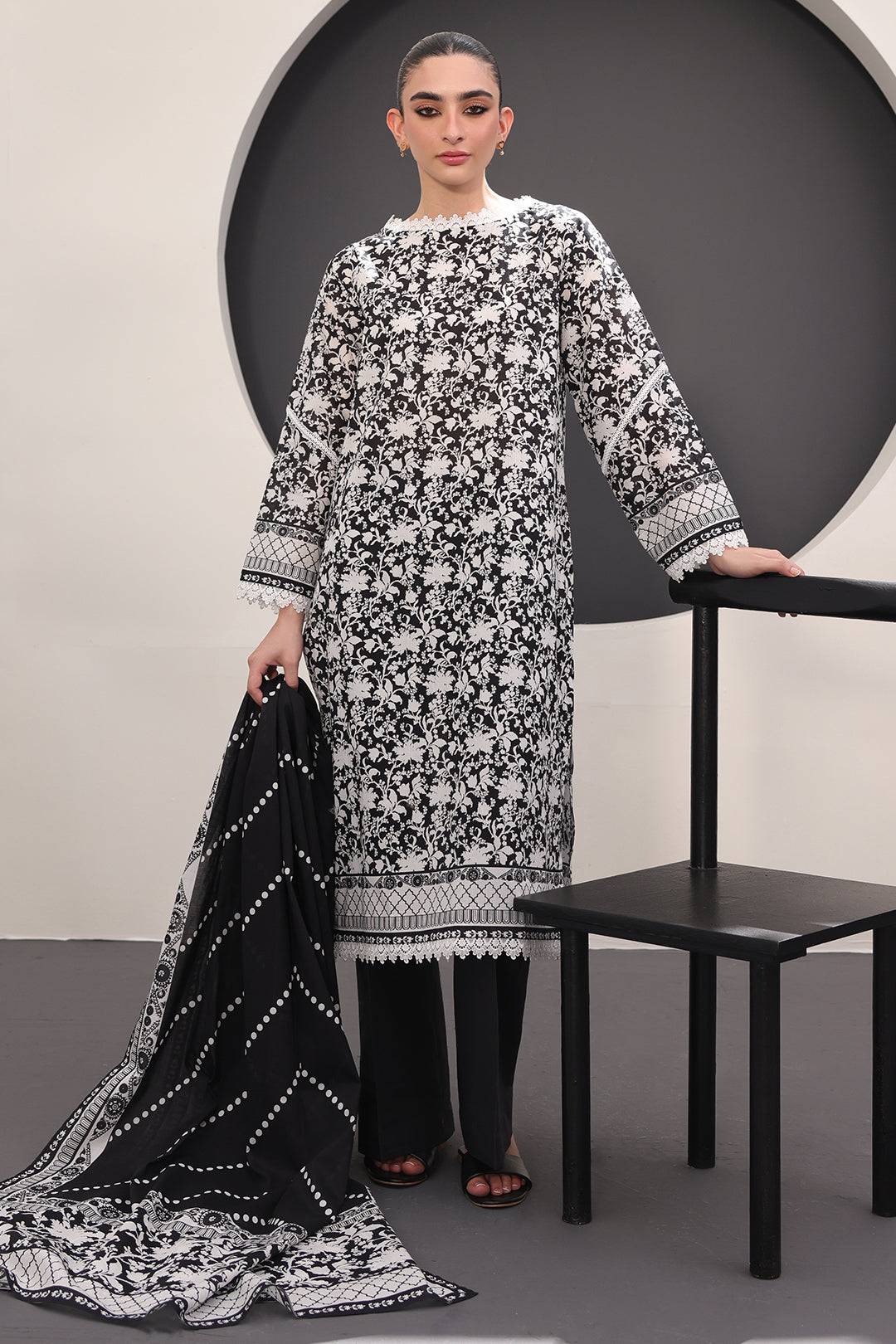 Zellbury | Unstitched 3 Piece Lawn | Shirt Shalwar Dupatta - 1526 by Maria Faisal - Registered Vendor of : Zellbury Women - type : Essential Unstitched - 100% original wedding dresses