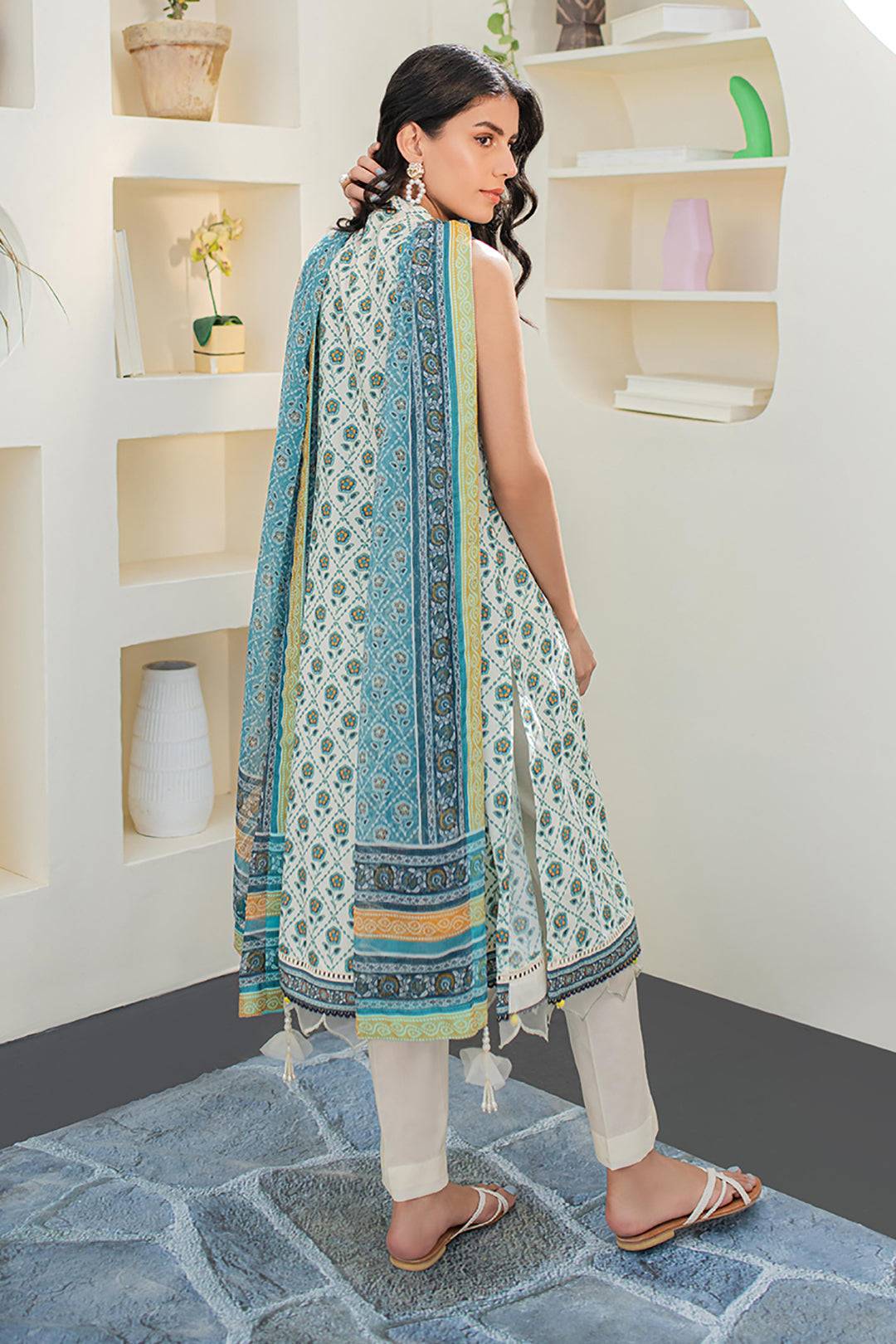 Zellbury | Unstitched 3 Piece Lawn | Shirt Shalwar Dupatta - 1663 by Maria Faisal - Registered Vendor of : Zellbury Women - type : Essential Unstitched - 100% original wedding dresses